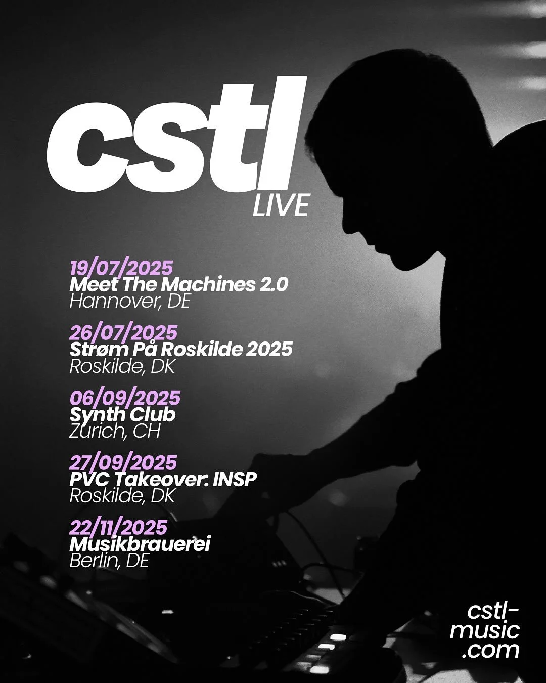 Next stop: Hannover! 🇩🇪 More shows, new music, collabs and special projects to be announced. Make sure to check cstl-music.com to stay in the loop! 🖤