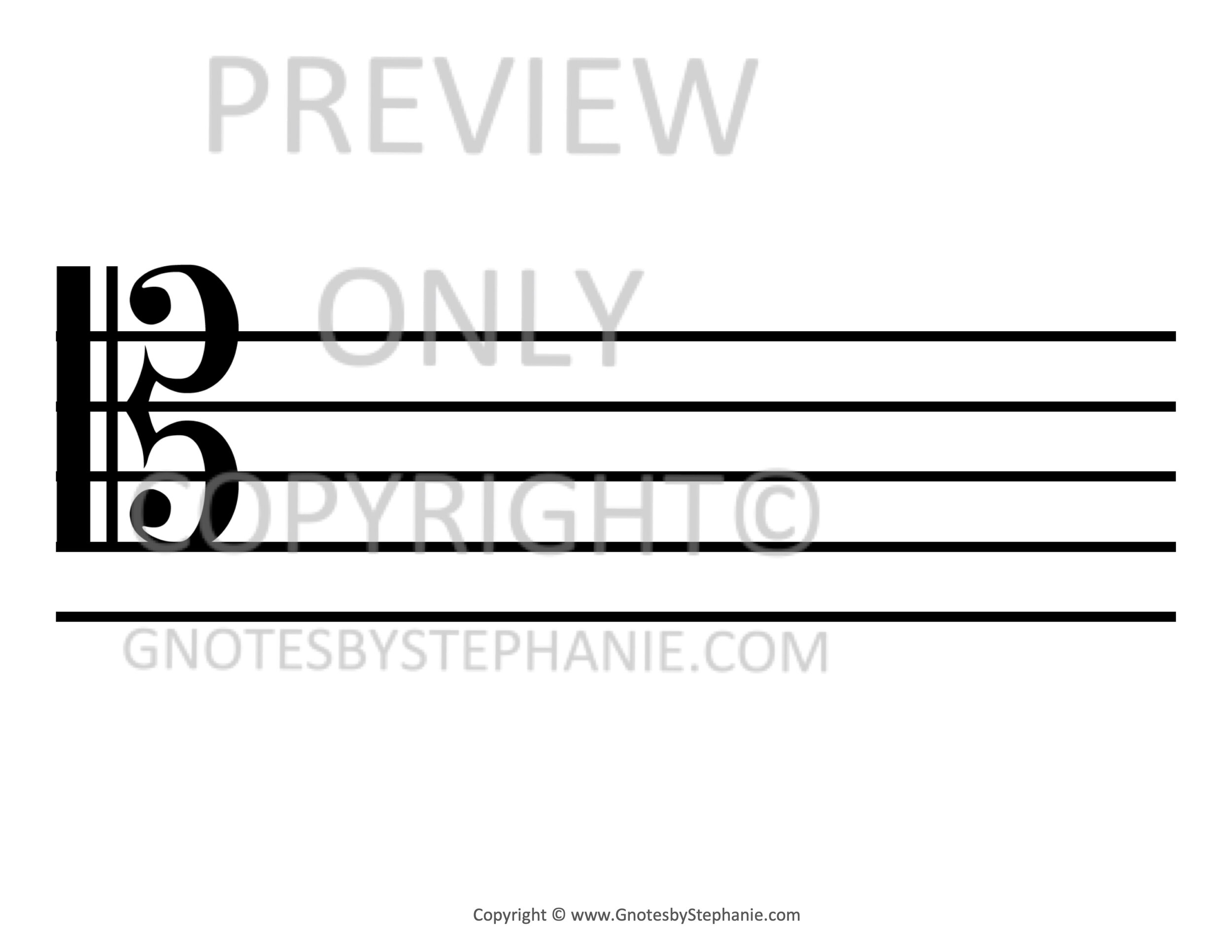 20 Giant Printable Music Staves (all 7 clefs) in B+W and color — Gnotes ...
