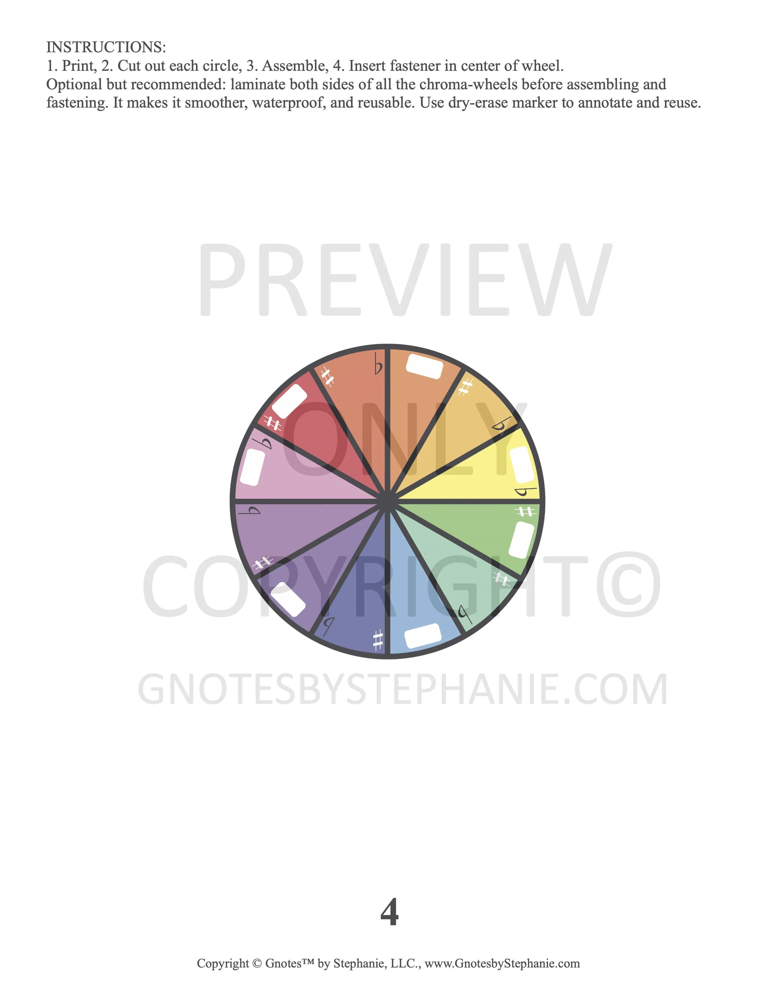 Note Player Wheel Music Chroma-Wheel — Gnotes™ by Stephanie