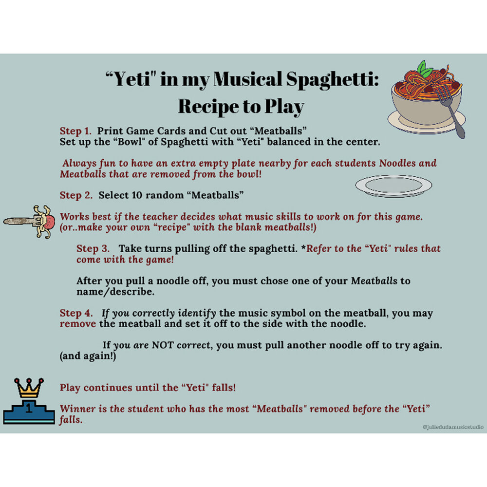 Yeti in My *Musical* Spaghetti — Julie Duda Music Studio
