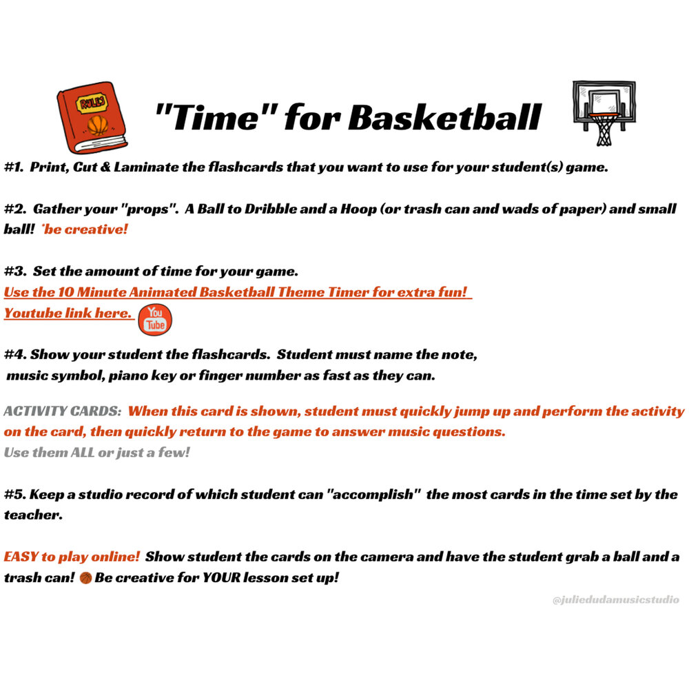 Time" for Basketball- A Music Game for Piano Lessons — Duda Studio