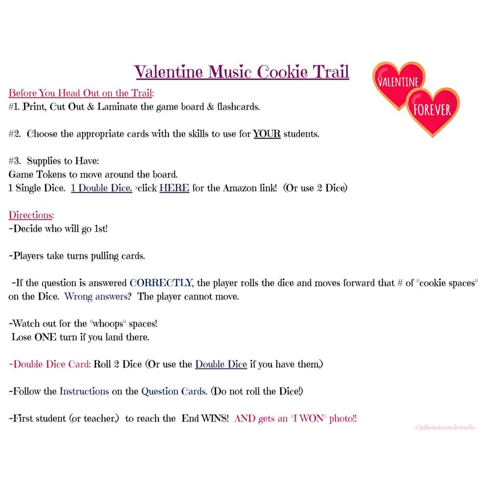 Valentine Music Cookie Trail-Julie Duda Music Studio — Julie Duda Music  Studio