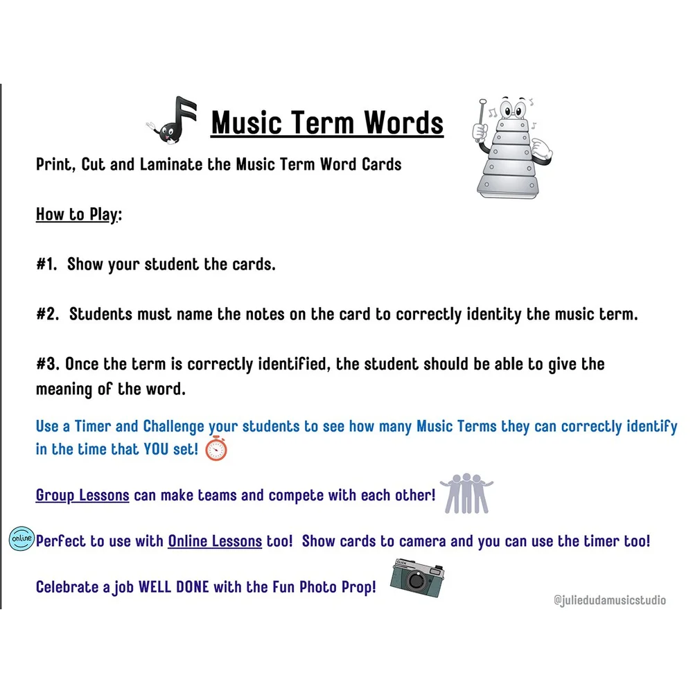 Music Term Words — Julie Duda Music Studio