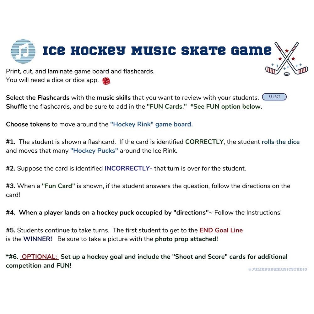 🏒Ice Hockey Music Skate Game — Julie Duda Music Studio