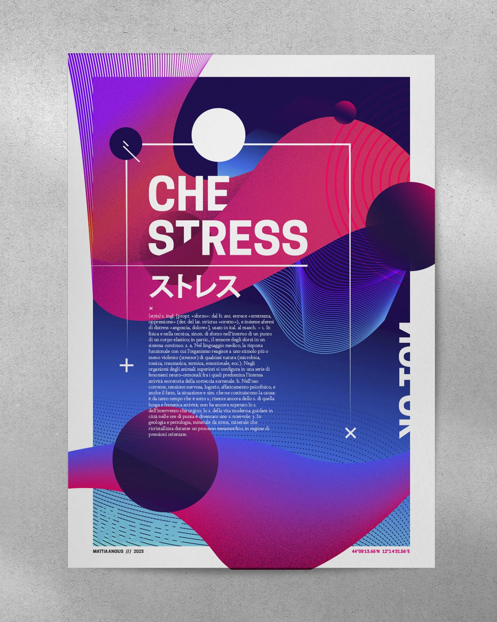 Terzo poster della serie "Che Stress" realizzato da Mattia Angius