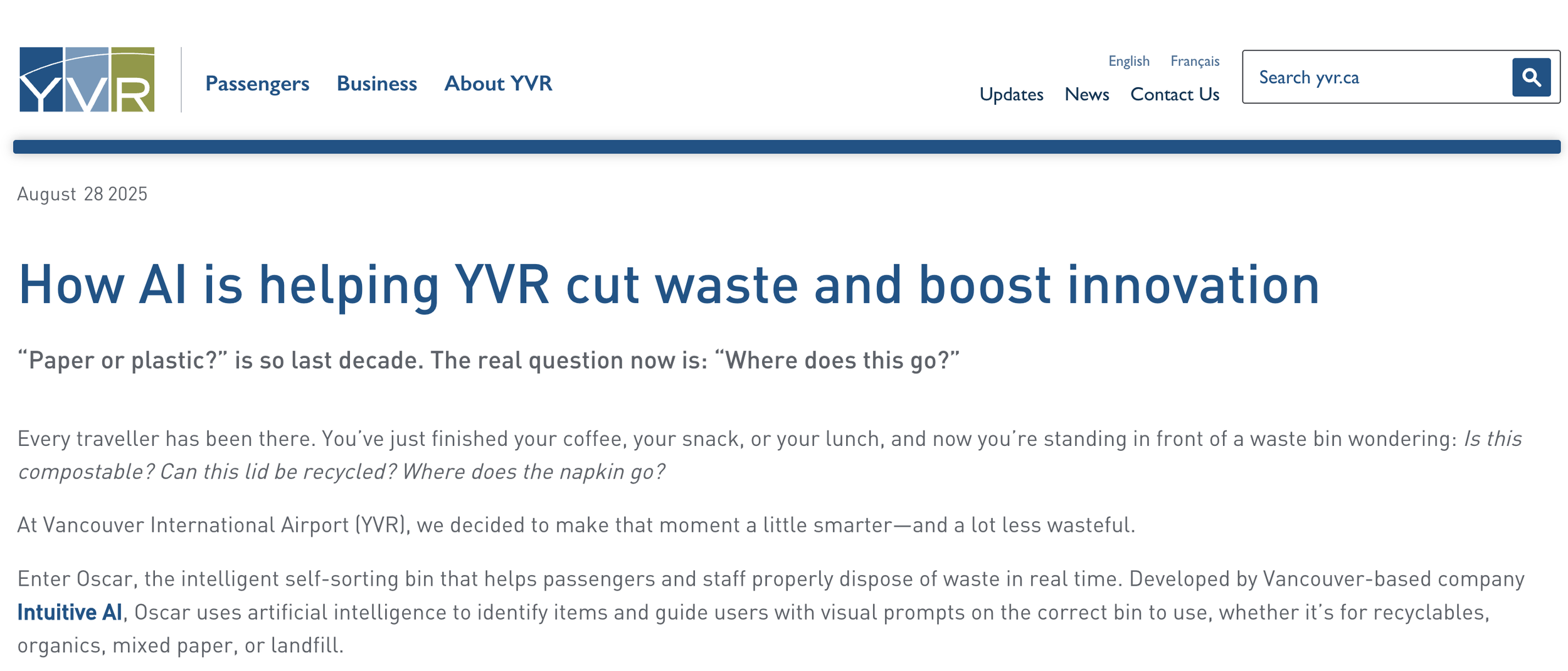 Oscar Sort AI Recycling Assistant
