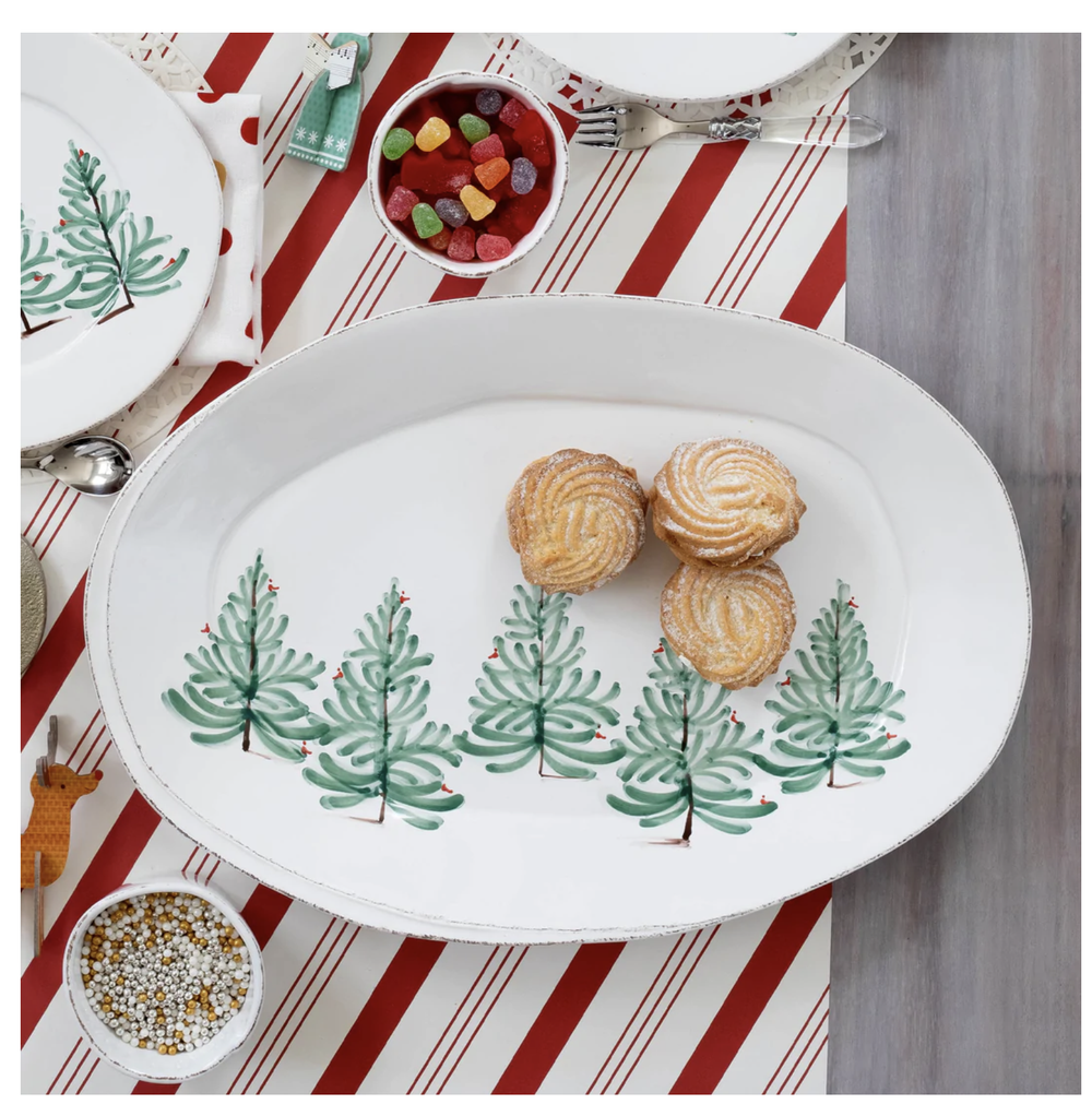 ijuander-Melamine Lastra Holiday Oval Platter VIETRI
