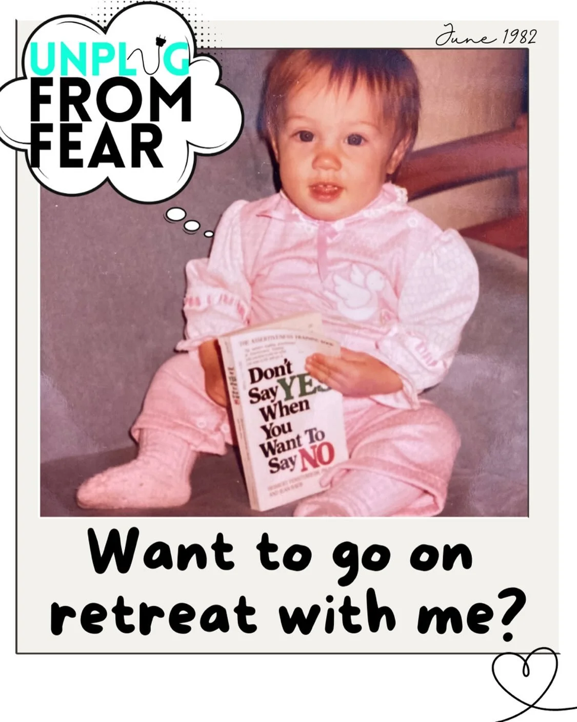 Little Mo would LOVE to go on retreat with you!

My Mom sent me this photo the other day- I&rsquo;ve never seen it before. I&rsquo;m probably 1 years old- and already I&rsquo;m working on something that has been hard for me most of my life: saying YE