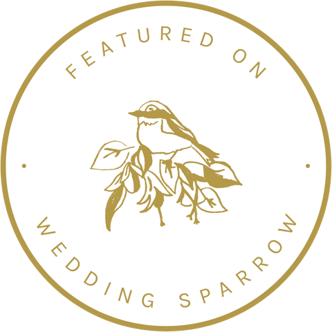 Featured on Wedding Sparrow logo, an award winning inspirational website specializing in fine art weddings.