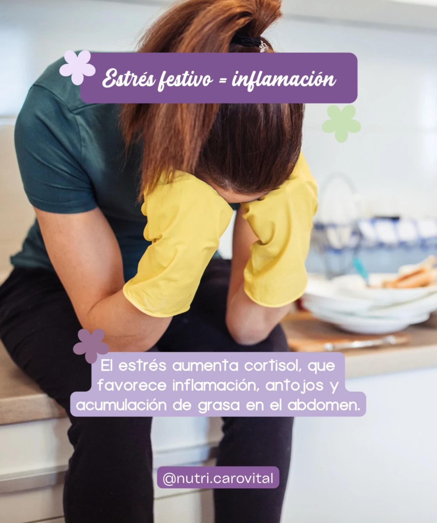 El estr&eacute;s festivo no solo se siente en la mente&hellip; tambi&eacute;n en el cuerpo.
M&aacute;s cortisol = m&aacute;s inflamaci&oacute;n, antojos y grasa abdominal.
Y ojo con el alcohol: afecta directamente al h&iacute;gado graso.
Tu cuerpo ta