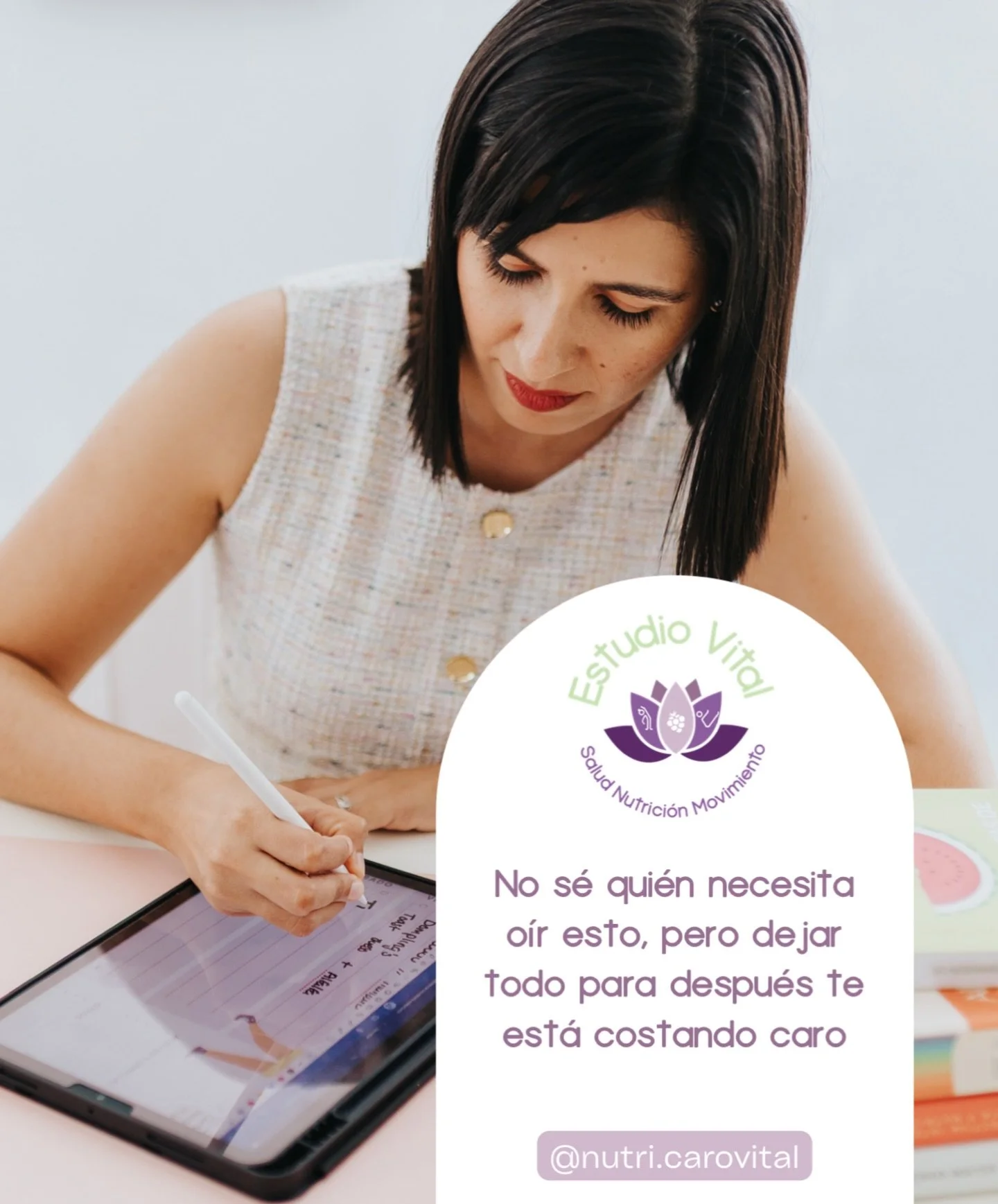 No se trata de hacerlo perfecto,
se trata de dejar de dejarlo para despu&eacute;s 💭
Hoy es un buen d&iacute;a para elegirte. 💜
Agenda tu cita y empieza tu proceso. @nutri.carovital
 #nutricioncampeche #nutricionmerida #saludybienestar #estudiovital