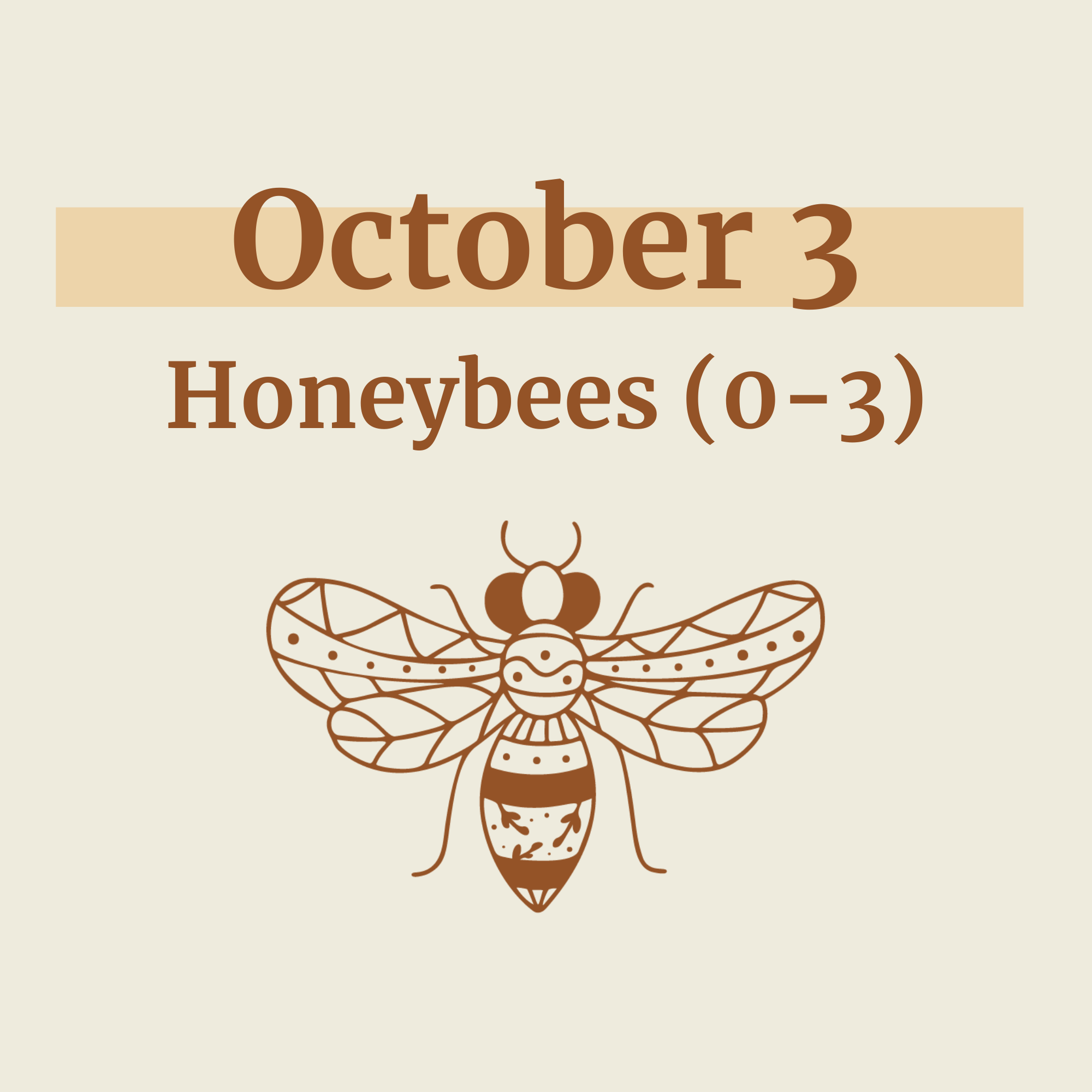Honeybees: Fri. Oct. 3, 9:30-11:30