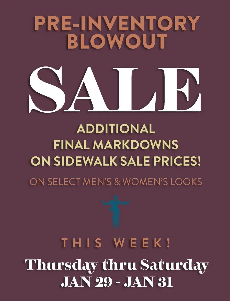 Pre-Inventory Blowout Sale This Thurs to Sat