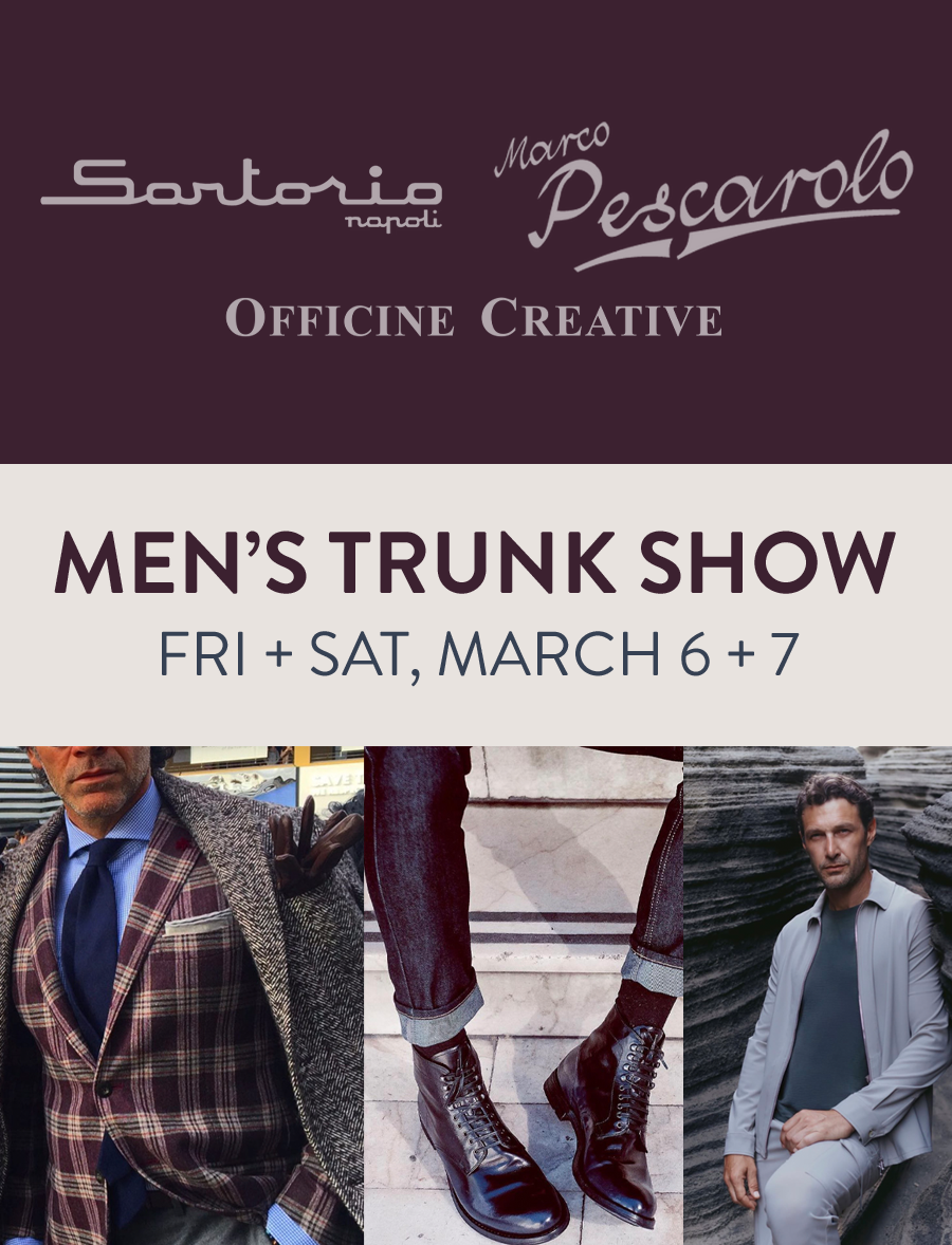 Sartorio, Marco Pescarolo &amp; Officine Creative Trunk Show March 6 + 7