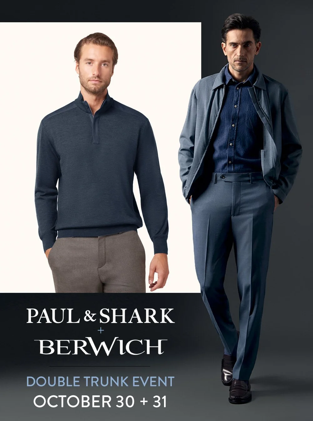 Paul &amp; Shark + BERWICH Double Trunk Event at Kilgore Trout Oct 30 + 31