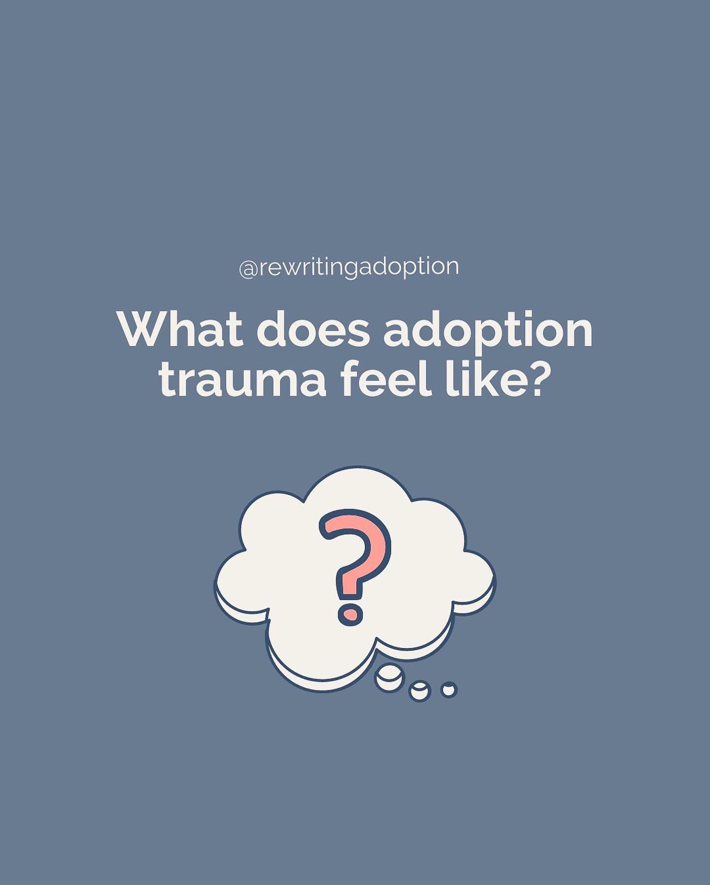 What does adoption trauma feel like? Swipe to read Adoptees' answers. ➡️

This is part III of posts we created to raise awareness around adoption trauma. Check out our stories for part I and II. All of our stories are different, but there is no adopt