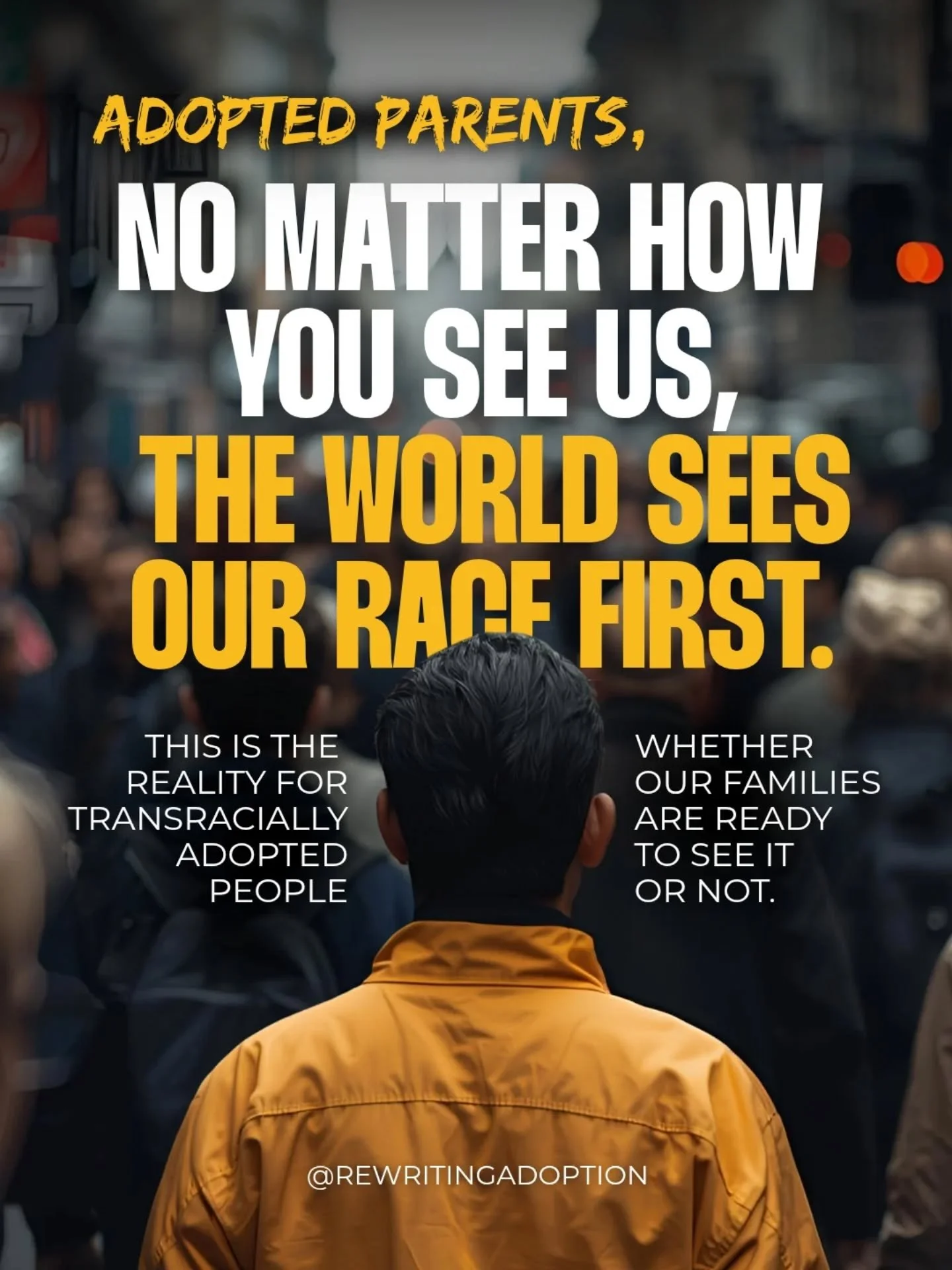 If you&rsquo;ve adopted a child of a different race, your responsibility didn&rsquo;t end once some papers were final. 
It started there.

This is a lifelong commitment.

If adoption is a lifelong legal contract for us, 
it should be a lifelong commi