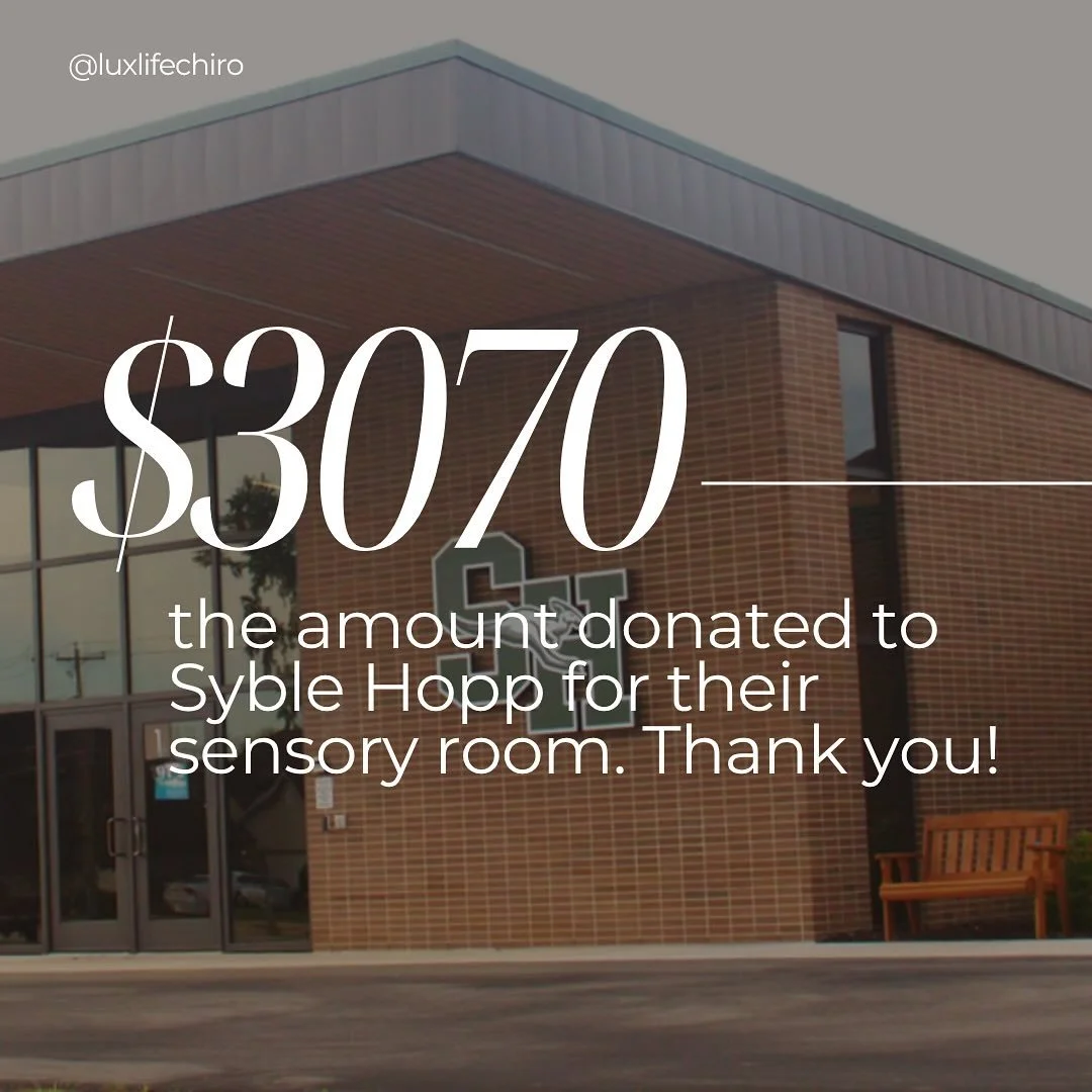 We're a little delayed in sharing this but back in September we committed to donating 100% of the new patient costs that came into the office to our friends at @syblehoppschool in De Pere! They're raising money for a new sensory room for their studen