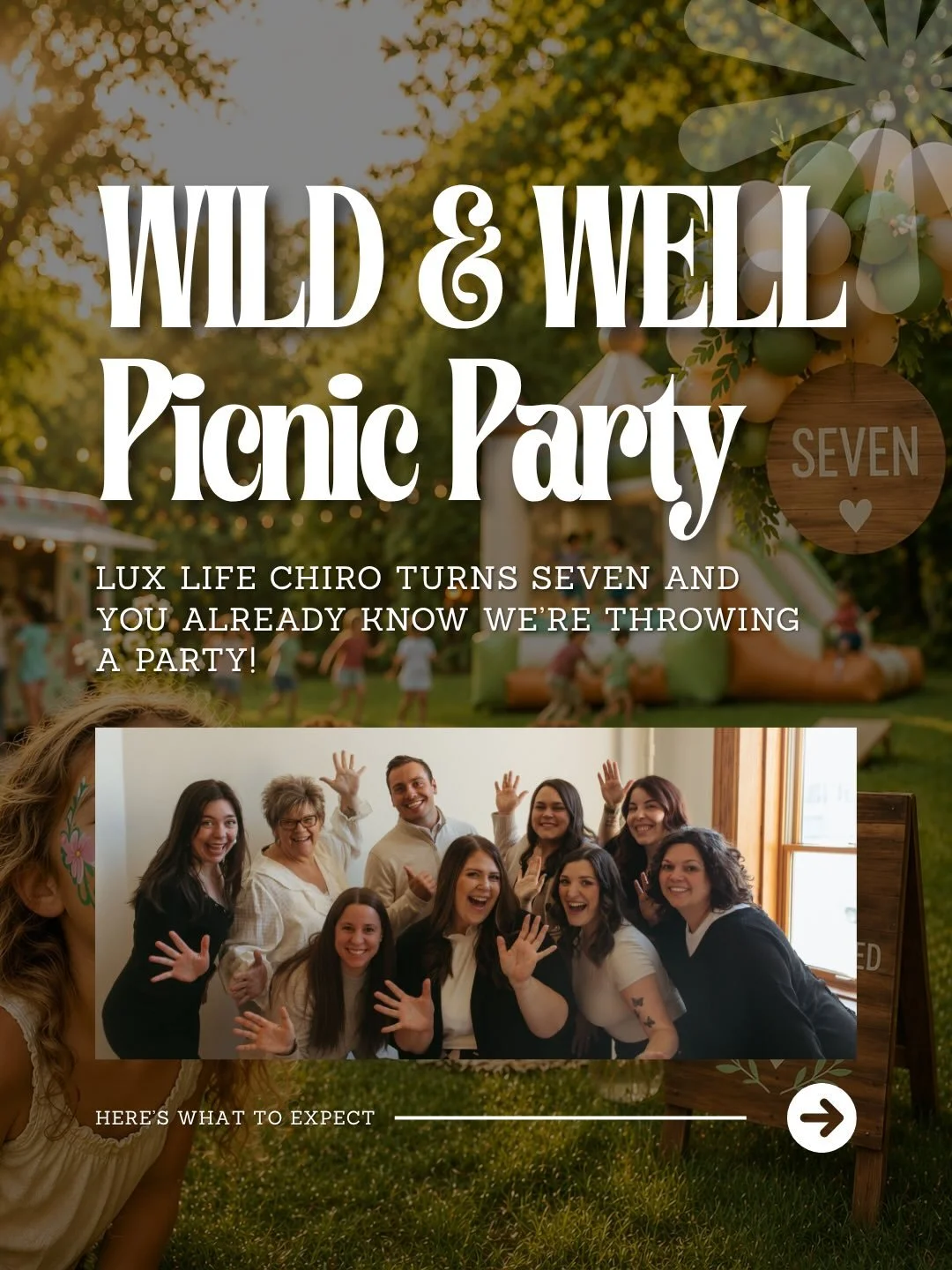 Our SEVENTH BIRTHDAY PARTY (what?!) is just over a month away!! 

Thumb through to see more about what to expect! 

📅 June 20th
🕰️ 2-5pm
📍 Lux Life Chiro

This event is for all practice members, past and present, and we'd love for you all to join 