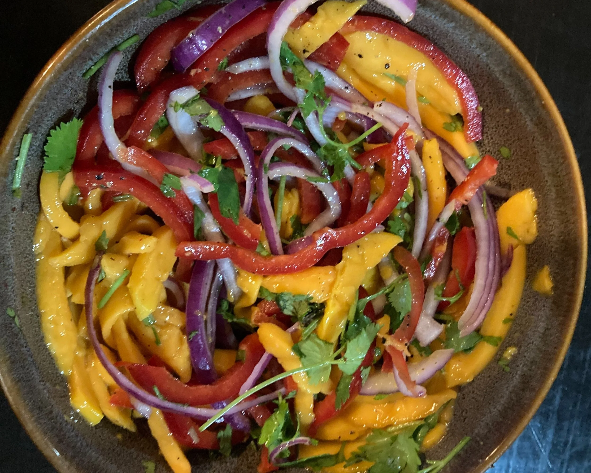 Mango salad with Red Pepper and Lime Dressing 