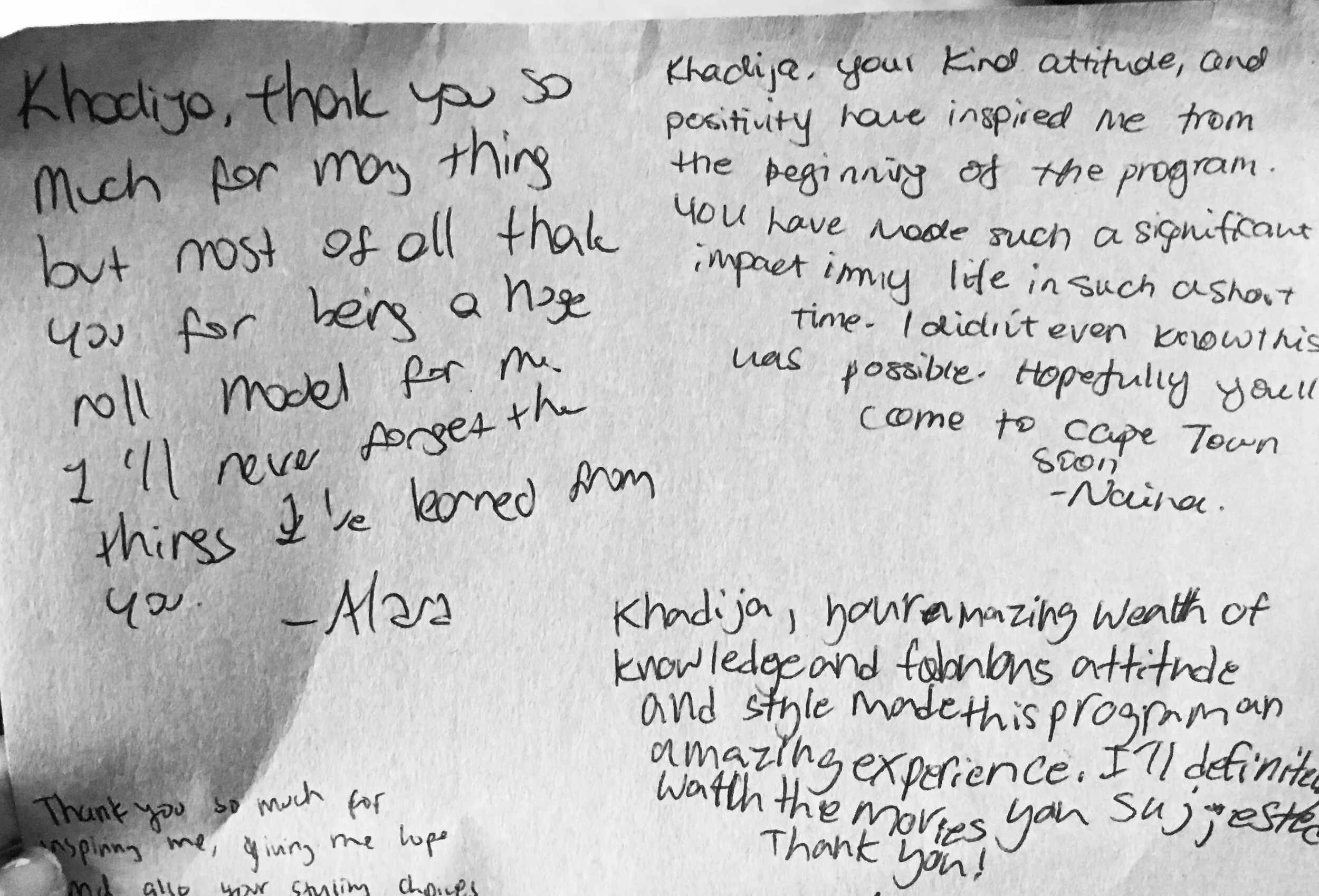  community. 2017. washington, dc: thank you notes from students mentored during georgetown’s “community impact &amp; leadership” program 