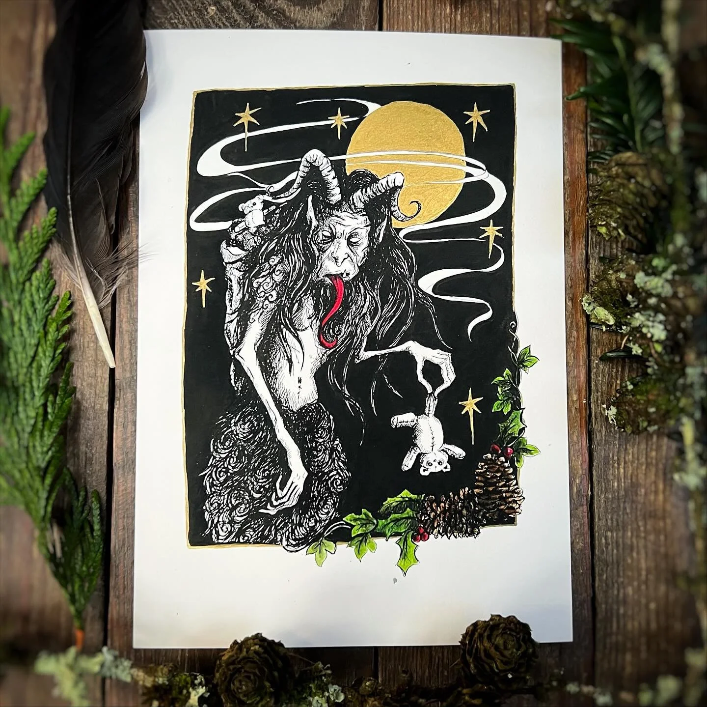 It&rsquo;s beginning to look a lot like KRAMPUS SEASON!! 
☠️✨🖤

#krampus #darkchristmas #krampusnacht #creepmas #millie_and_the_wolf