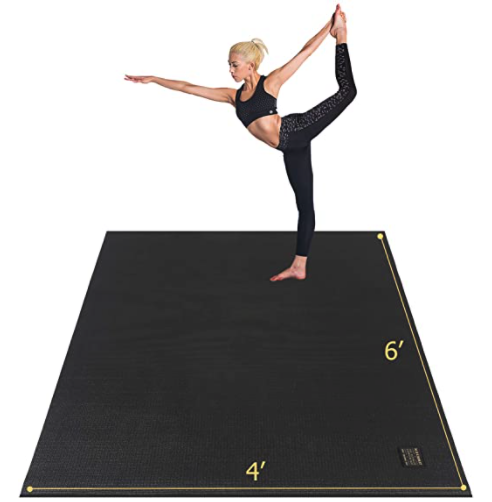 Gxmmat Large Yoga Mat 72"x 48"(6'x4') x 7mm for Pilates Stretching Home Gym Workout