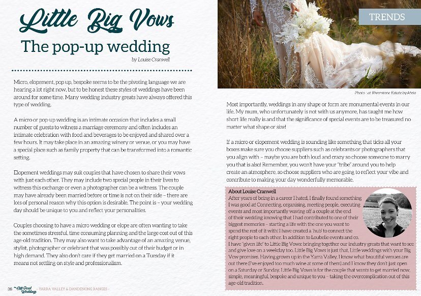 I&rsquo;m feeling very honoured and chuffed to have been asked to write a article for @offpeakweddings beautiful spring edition magazine. Times are different now and who knows for how long and I know I&rsquo;m not the only one who feels compassion, l