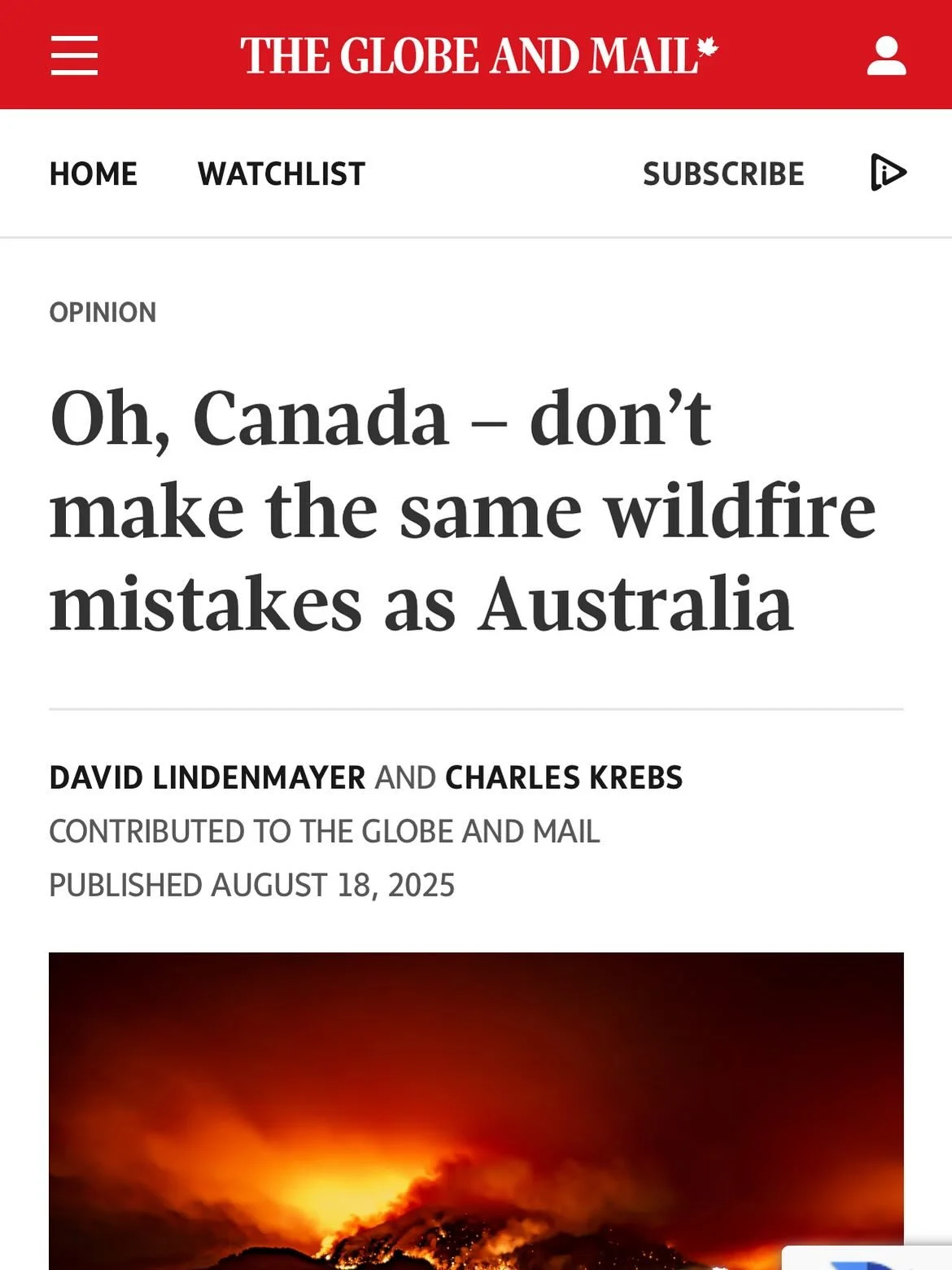 International collaboration of scientists highlighting the dangers of planned burning. 

Here&rsquo;s a stark quote if ever we&rsquo;ve seen one:
&ldquo;medical data quite clearly show that Australians are far more likely to die from respiratory prob