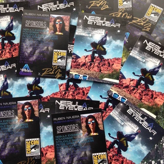NEBULA eyewear gave me my own trading cards exclusive to SDCC.
