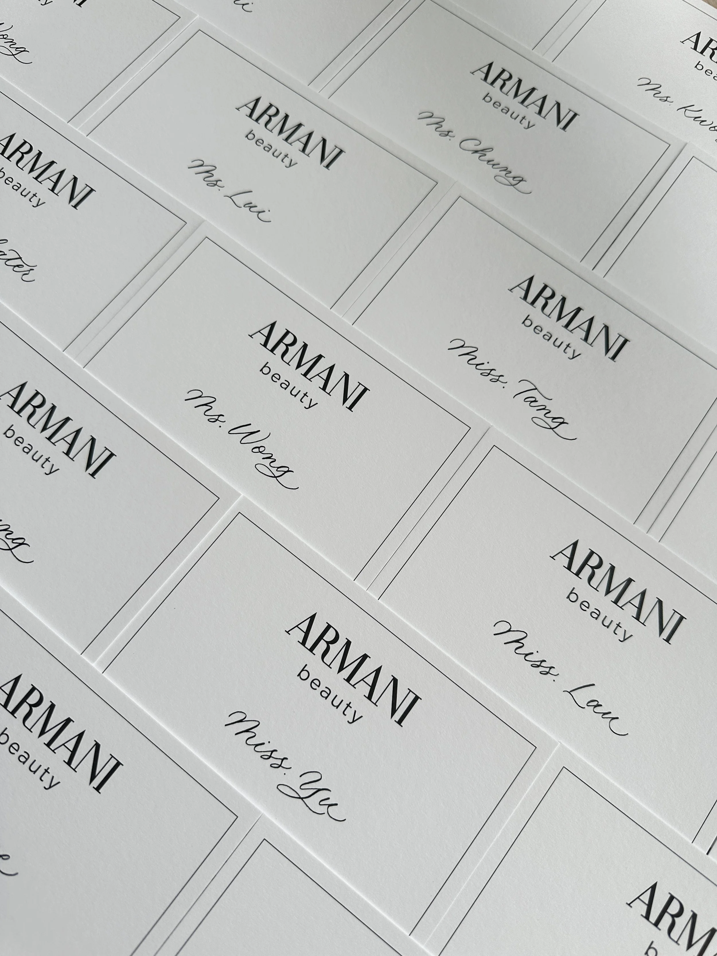 Calligraphy on Invitations Hong Kong - for Armani Beauty