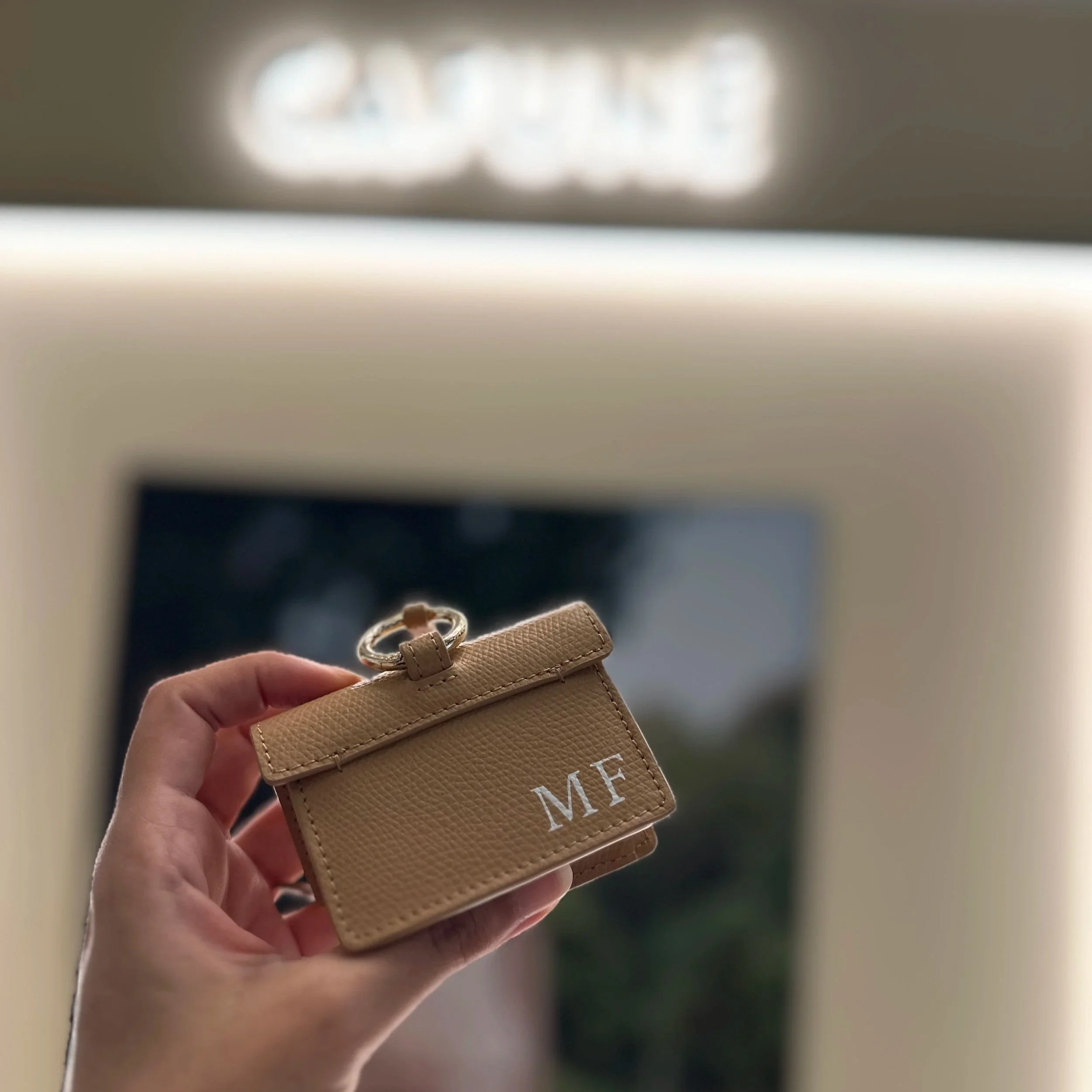 On-site Leather Painting on Bag Charms for Cafune Hong Kong pop up at IFC