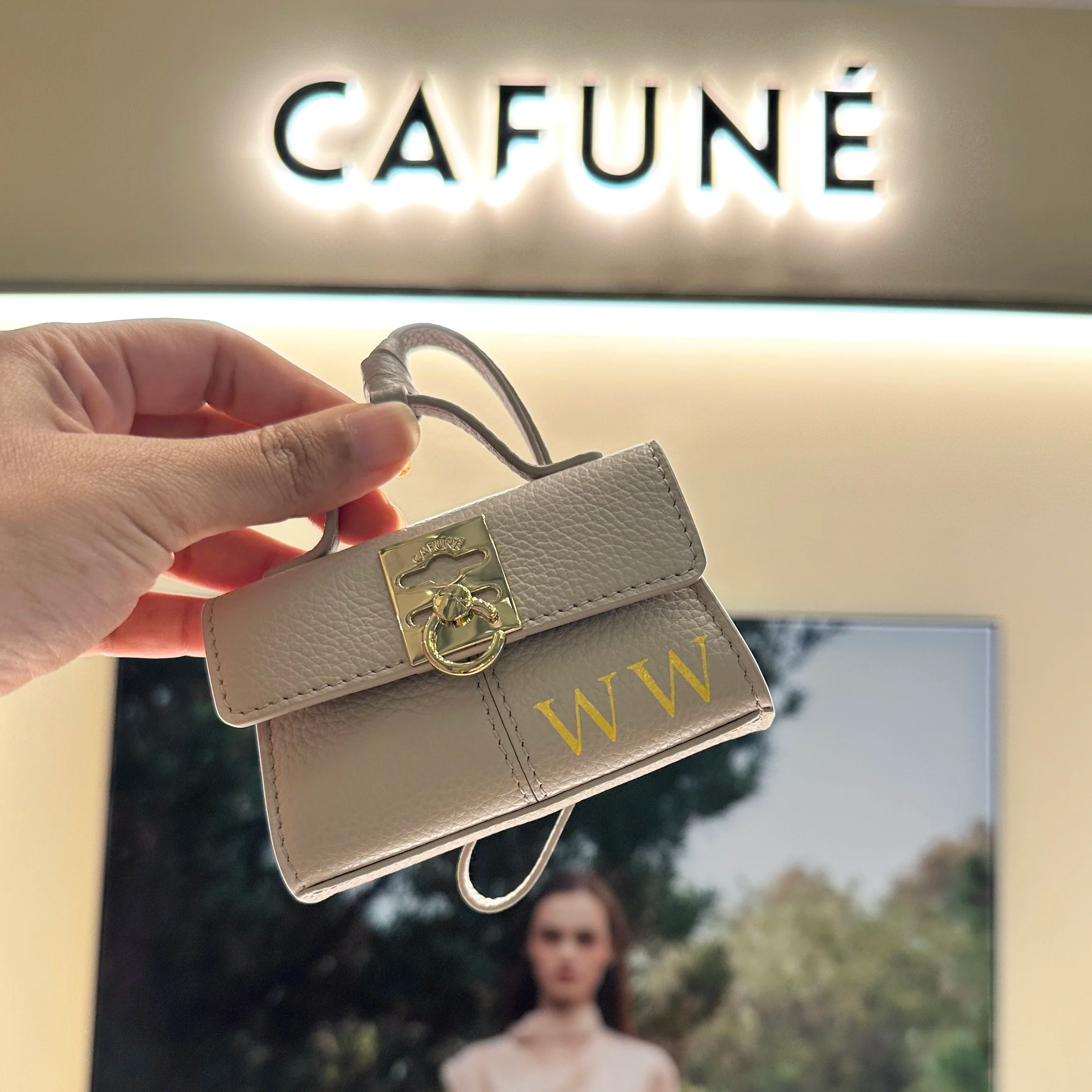On-site Leather Painting on Bag Charms for Cafune Hong Kong pop up at IFC