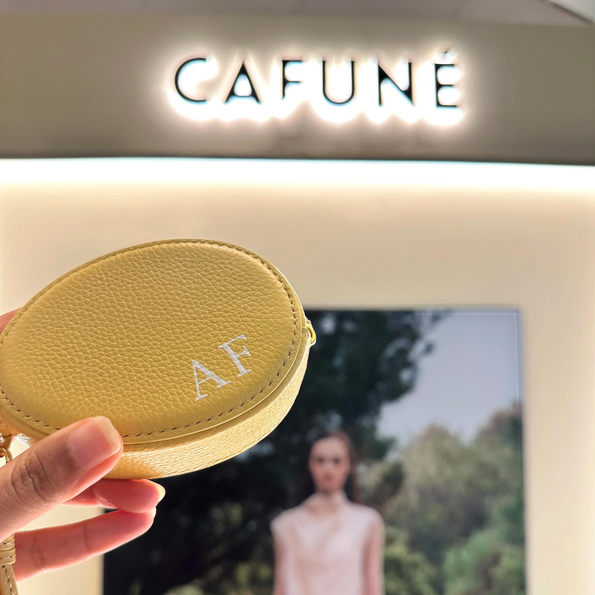 On-site Leather Painting on Bag Charms for Cafune Hong Kong pop up at IFC