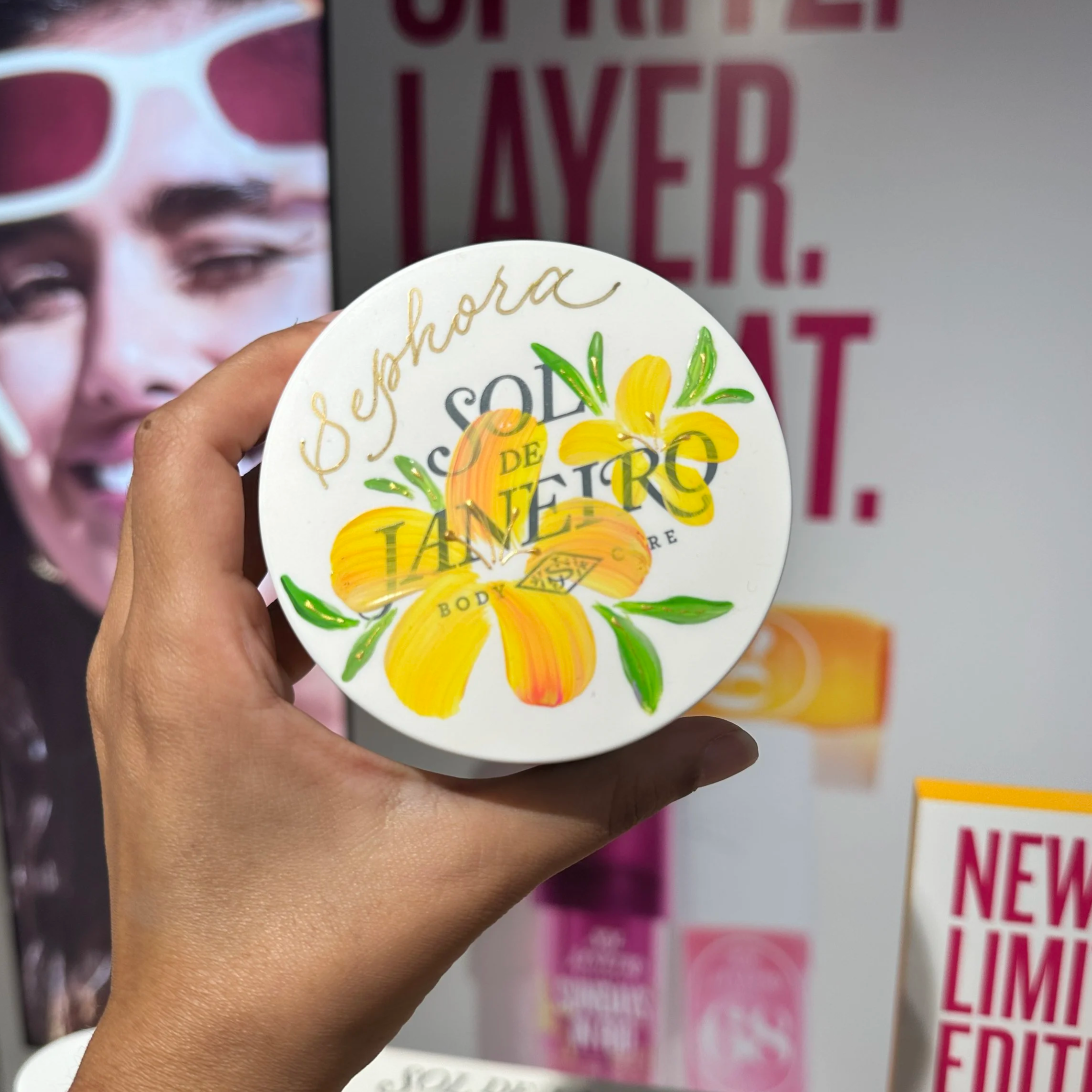 Floral painting on product hong kong artist