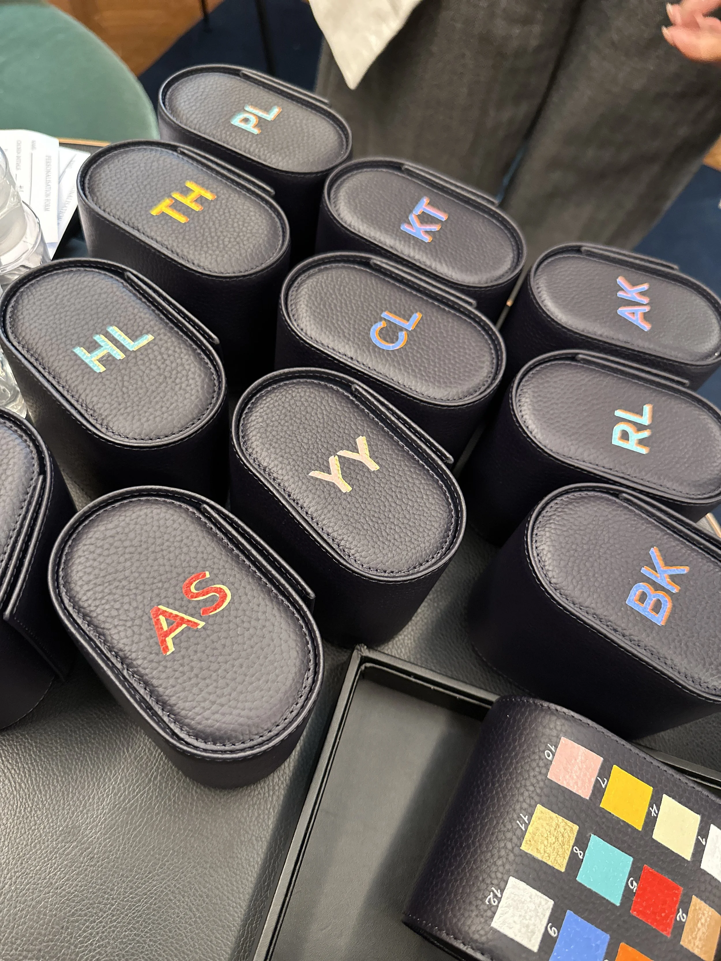 On-site Monogram Leather Painting on Watch Rolls for Gerard Charles in Hong Kong