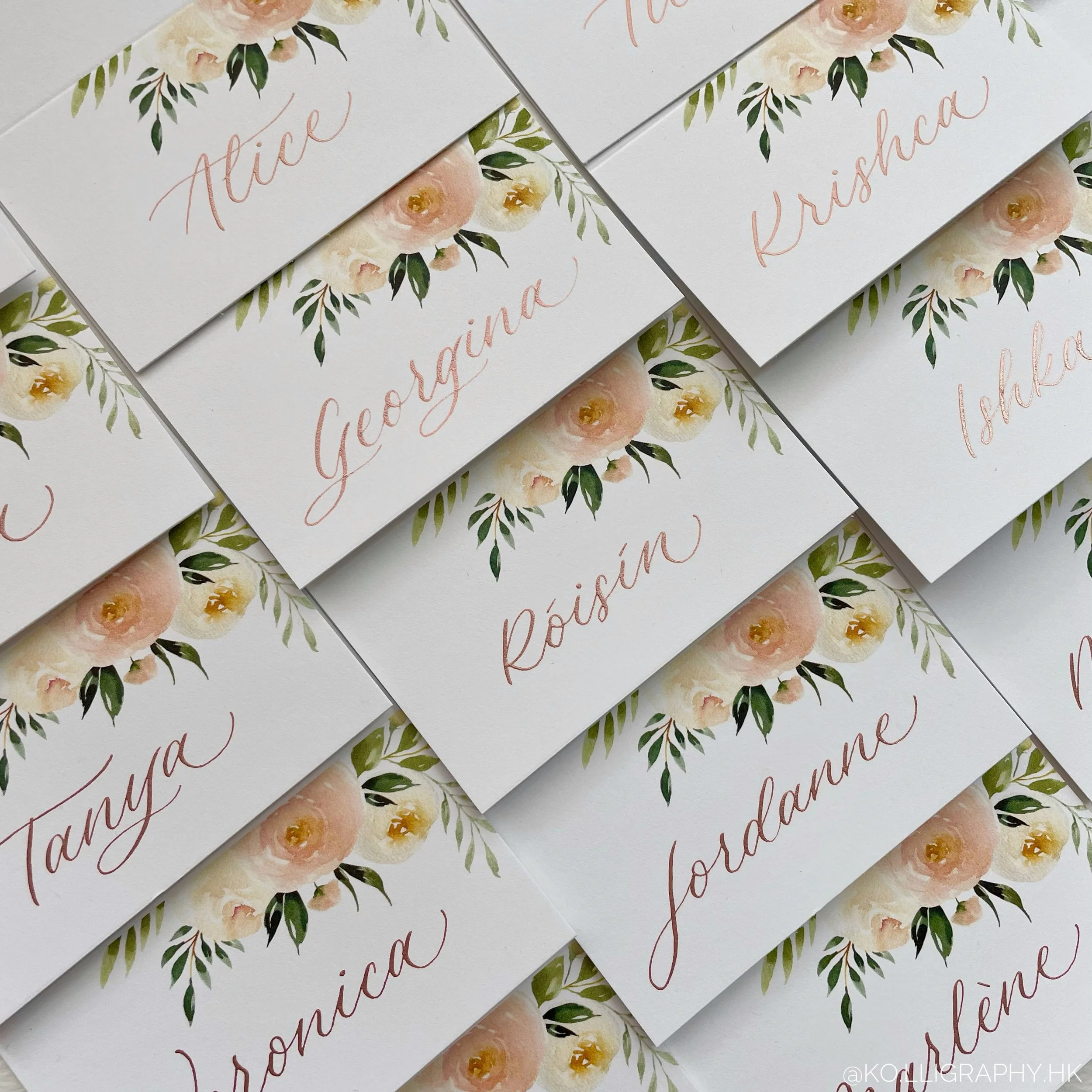hong kong calligrapher calligraphy placecards