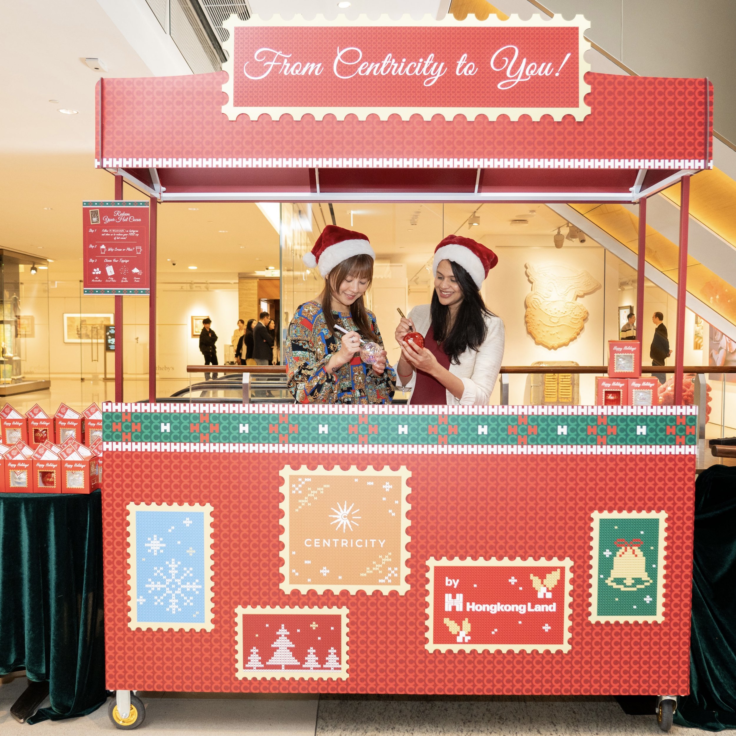 On-site calligrapher hong kong - personalised christmas ornaments for Centricity