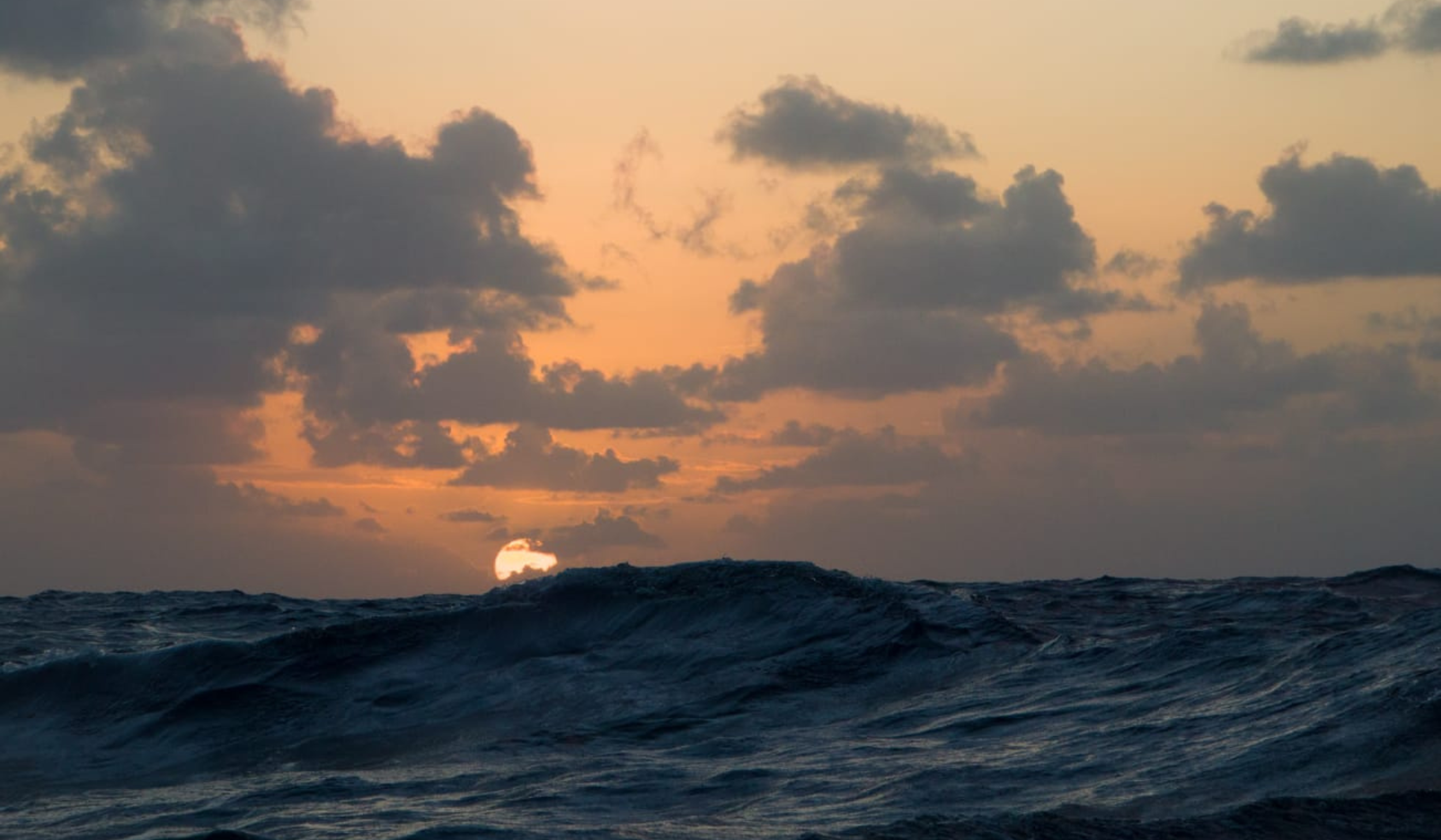 Sunset in the middle of the Atlantic