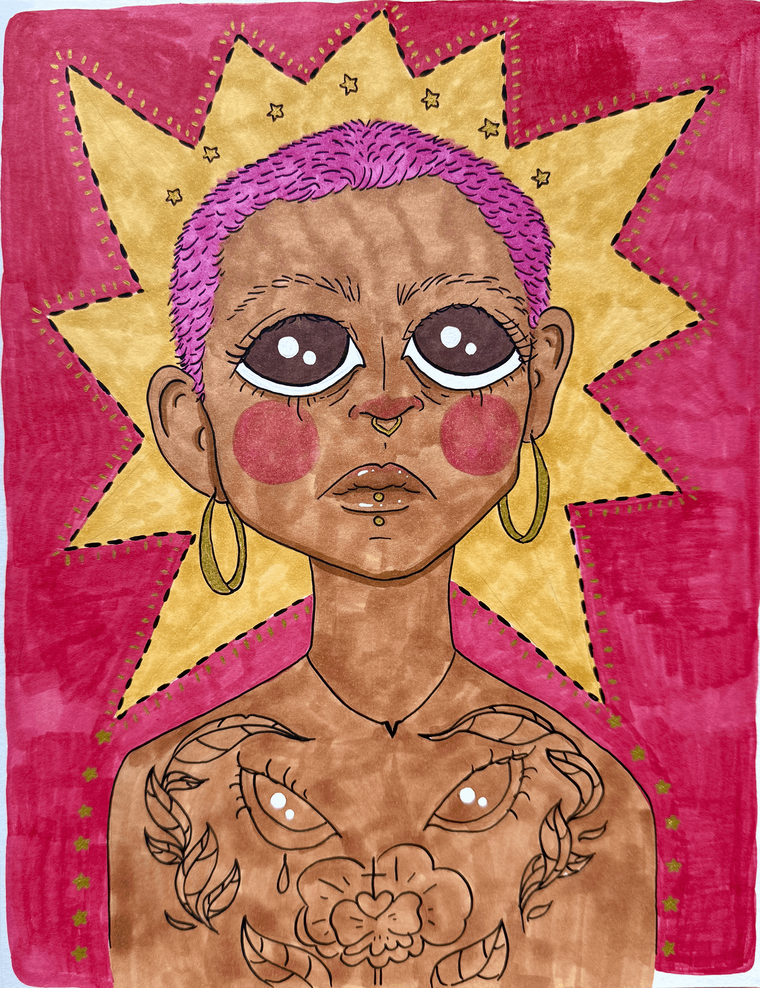 "Self Portrait" - Marker on paper