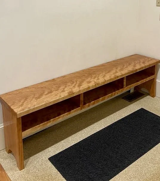 Curly Cherry entry bench.