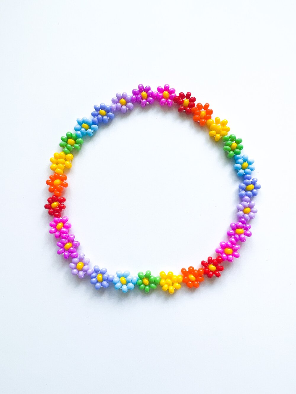Colorful Bead Bracelet Rainbow Bracelets Flower Bead Bracelets