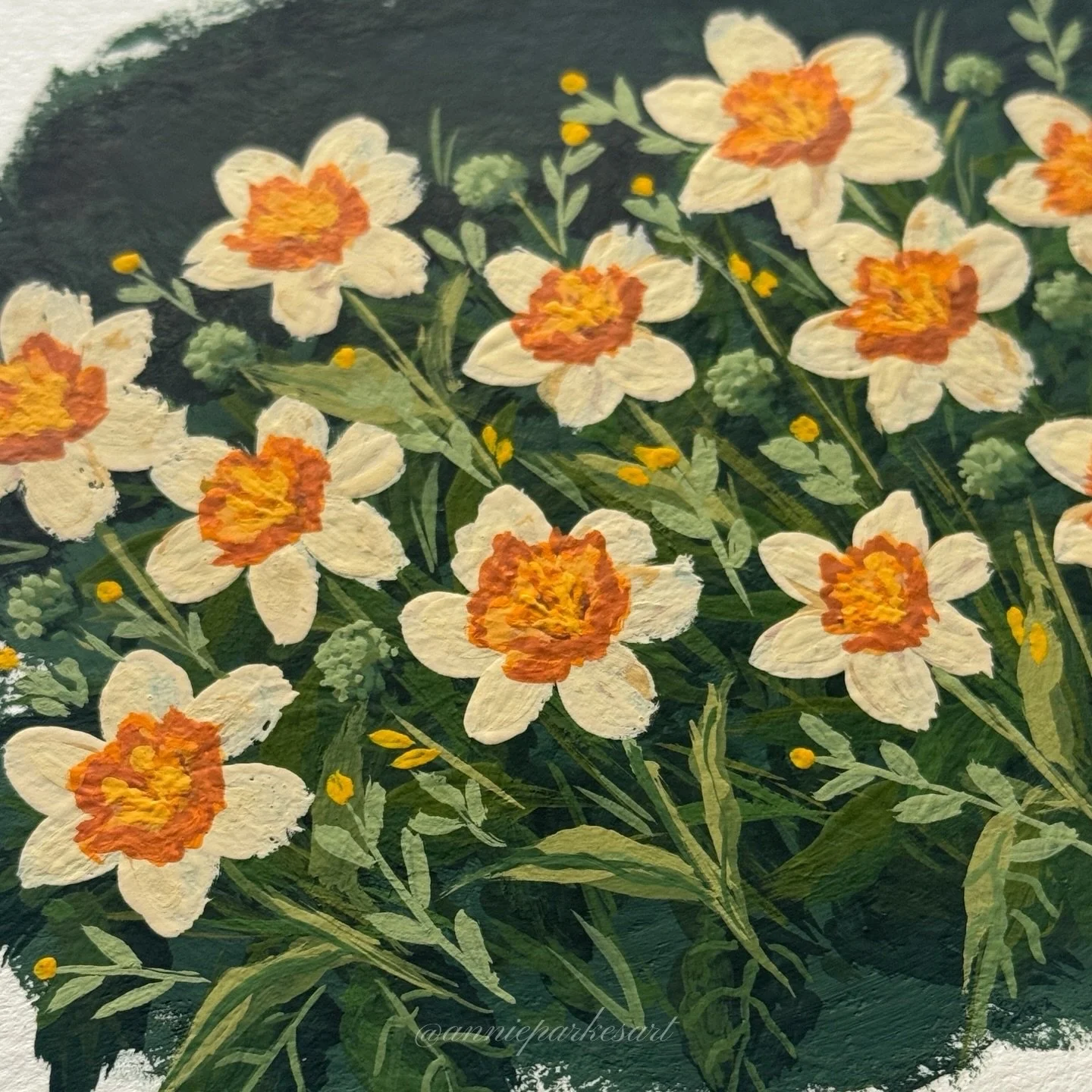 47/365 : Daffodils 

Some days it takes a few tries to get an outcome that matches my vision for a painting. After 3 attempts I created these Daffodils today, and was happy that I kept pushing myself to continue and complete my goal of my daily paint