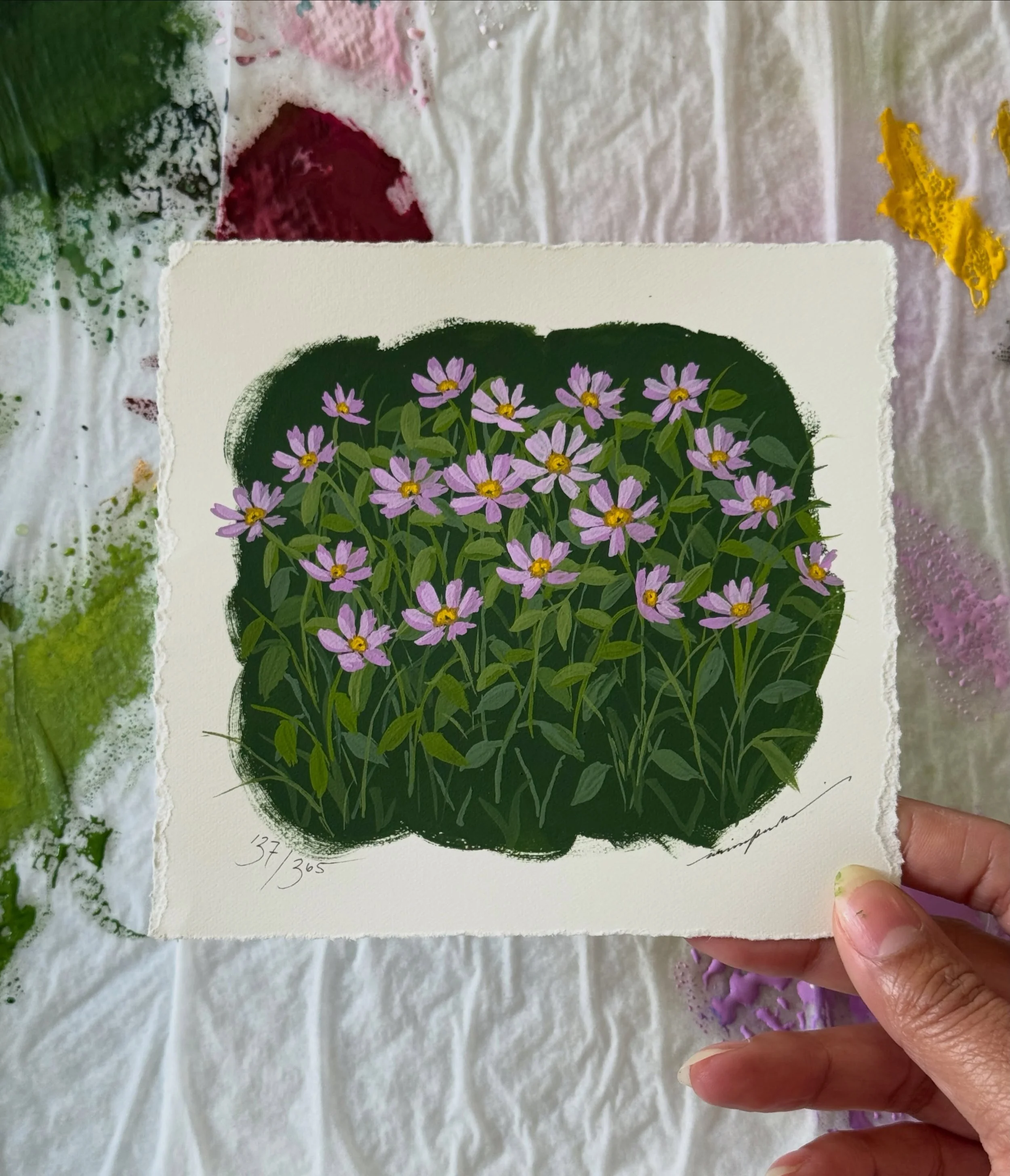137/365: Cosmos 

365 Day Series
Gouache on Watercolour Paper
5.5 &times; 5.5 &bull; No Prints 
$85 DM or my Shop to Purchase
Free Shipping in Canada &amp; U.S. 🇨🇦 🇺🇸
www.annieparkes.com

________________________

#MiniaturePainting #365DayChalle