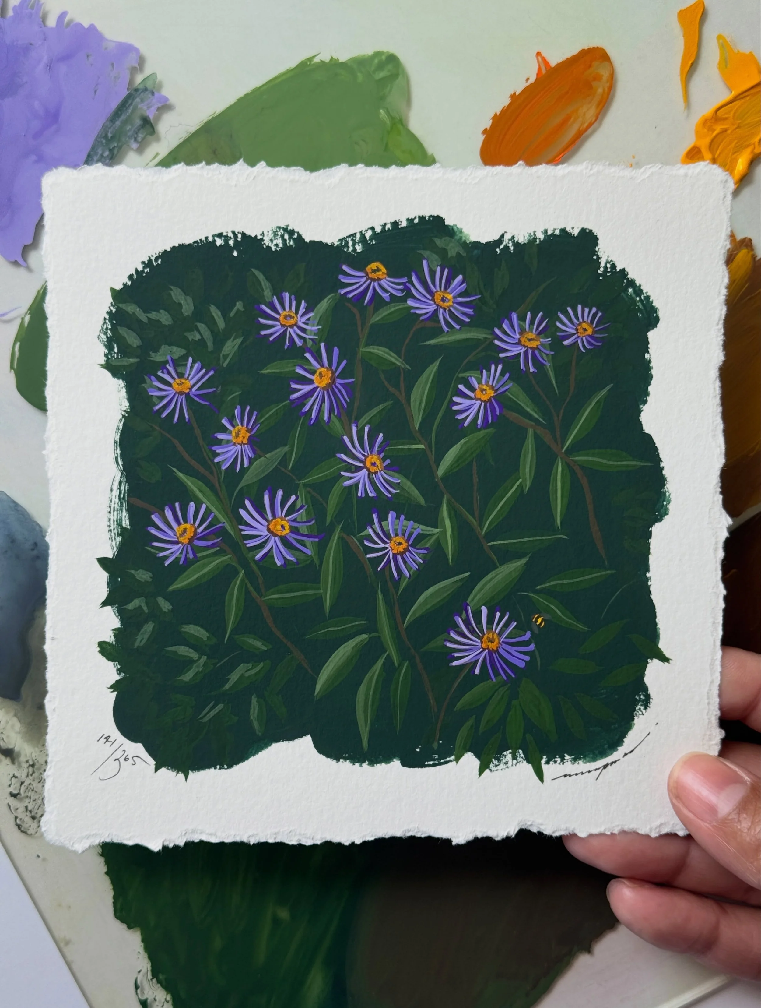 Continuing the daily series! 

141/365 : Aster Flower 

365 Day Series
Gouache on Watercolour Paper
5.5 &times; 5.5 &bull; No Prints 
$85 DM or my Shop to Purchase
Free Shipping in Canada &amp; U.S. 🇨🇦 🇺🇸
www.annieparkes.com

____________________