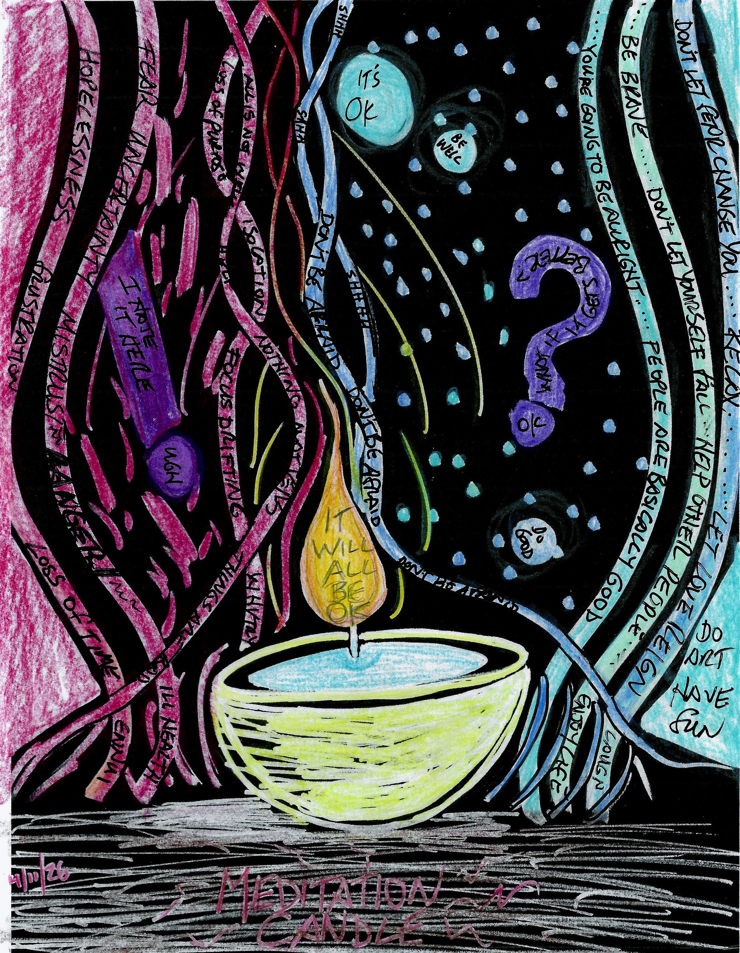 "Meditation Candle - fighting for calm" by landonewts