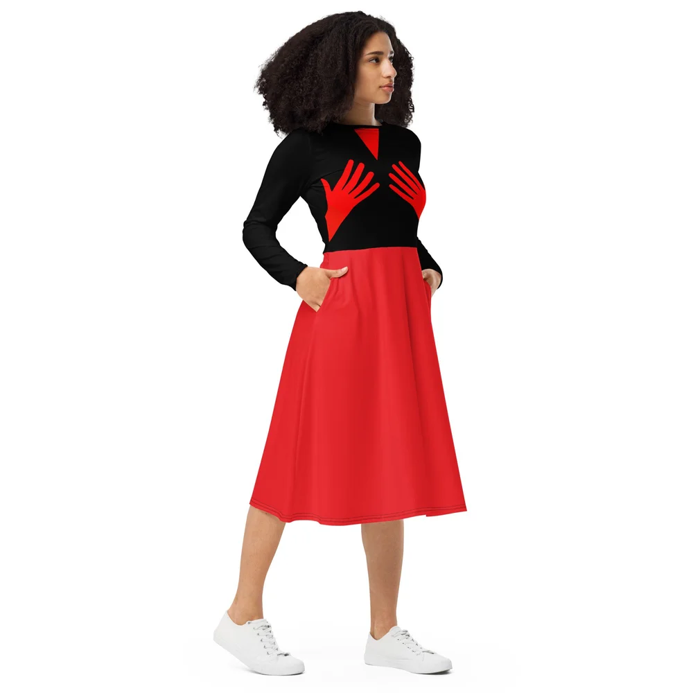 Hands Midi Dress
