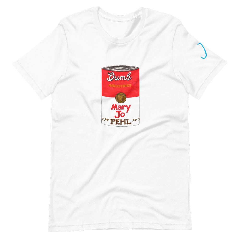 Mary Jo Pehl Soup Can Design by Colette Flowers Unisex t shirt