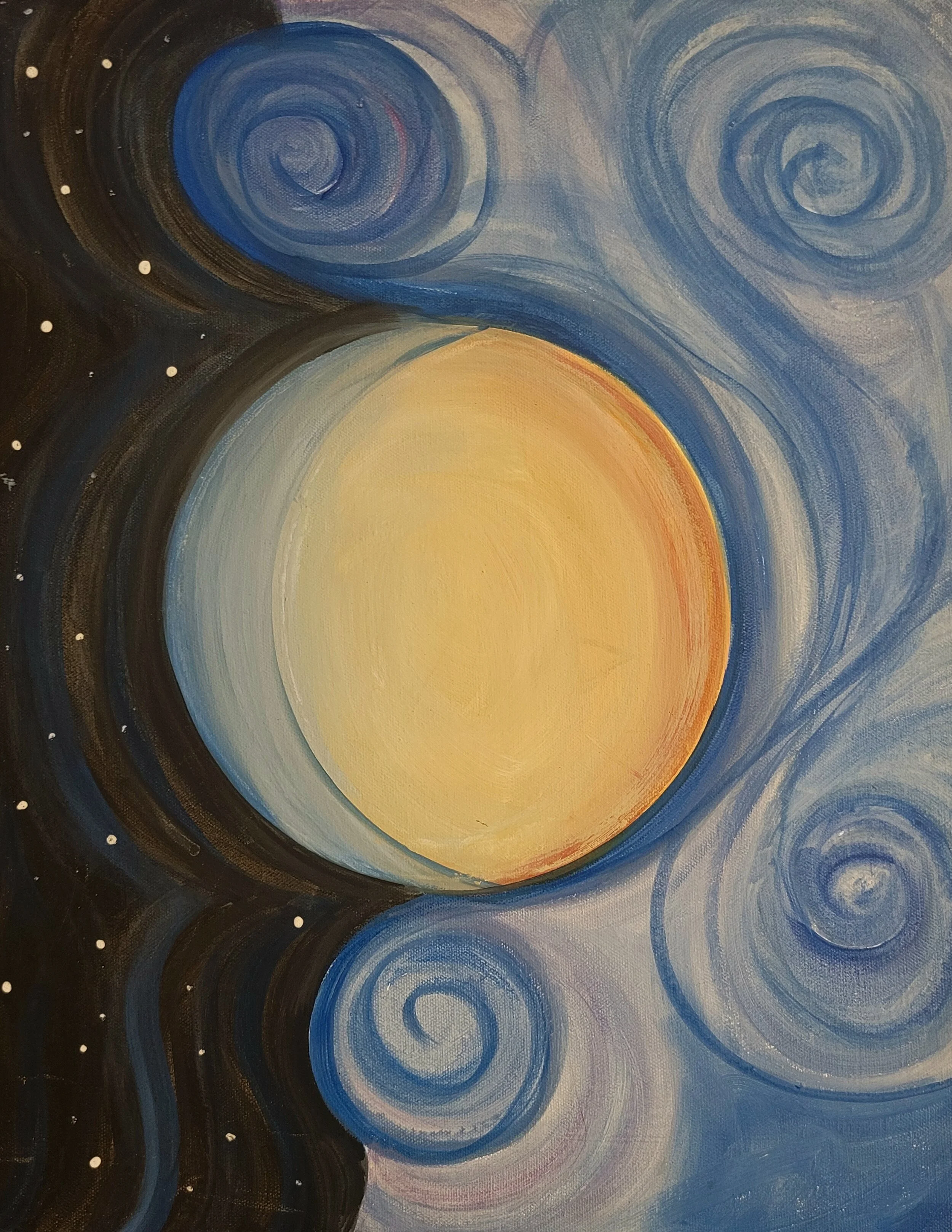 "Full Moon" | Original Painting by Jackey Neyman Jones | 16" x 20" Canvas | Painting A