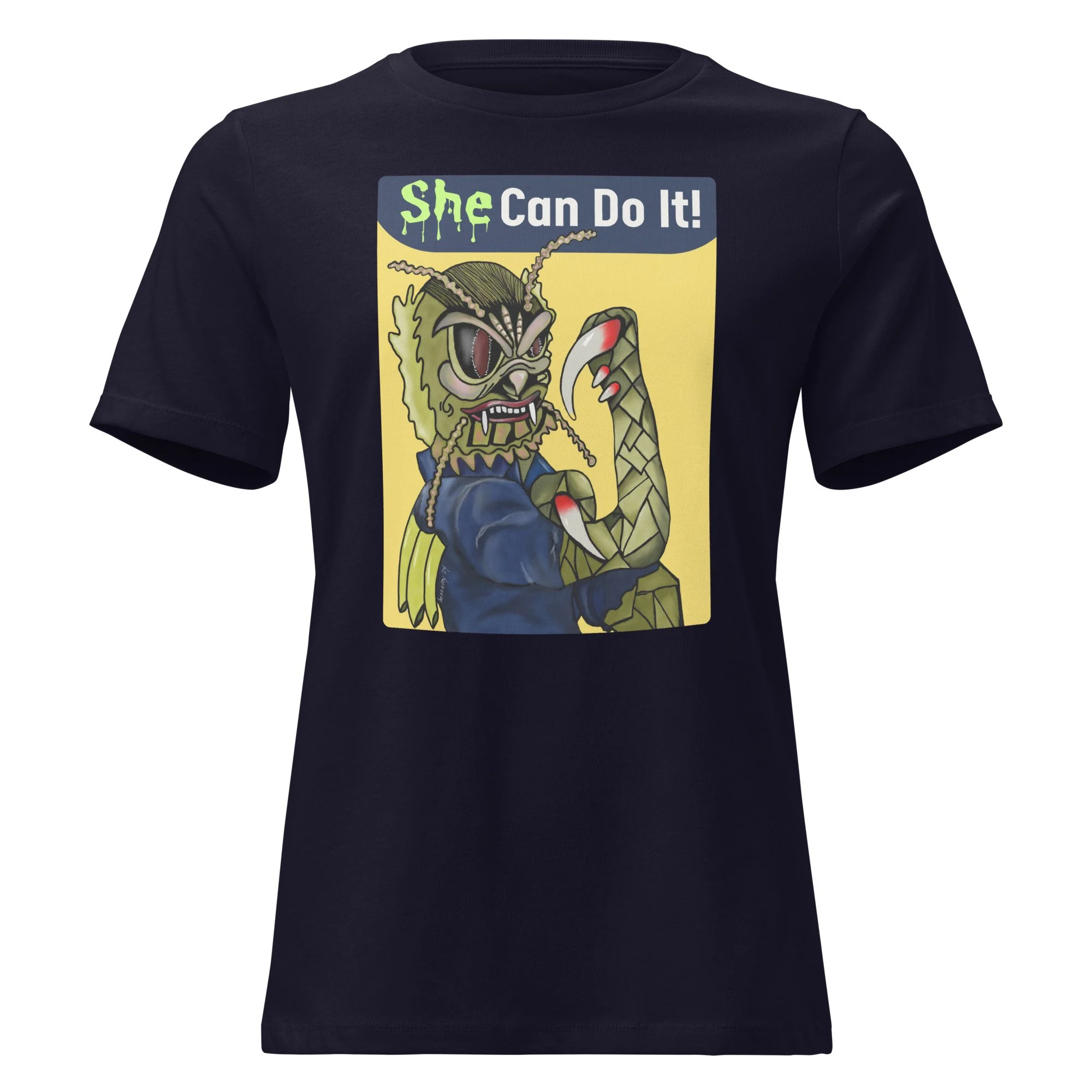 She (Creature) Can Do It! | Dumb Industries | Women's Relaxed T-Shirt Dark